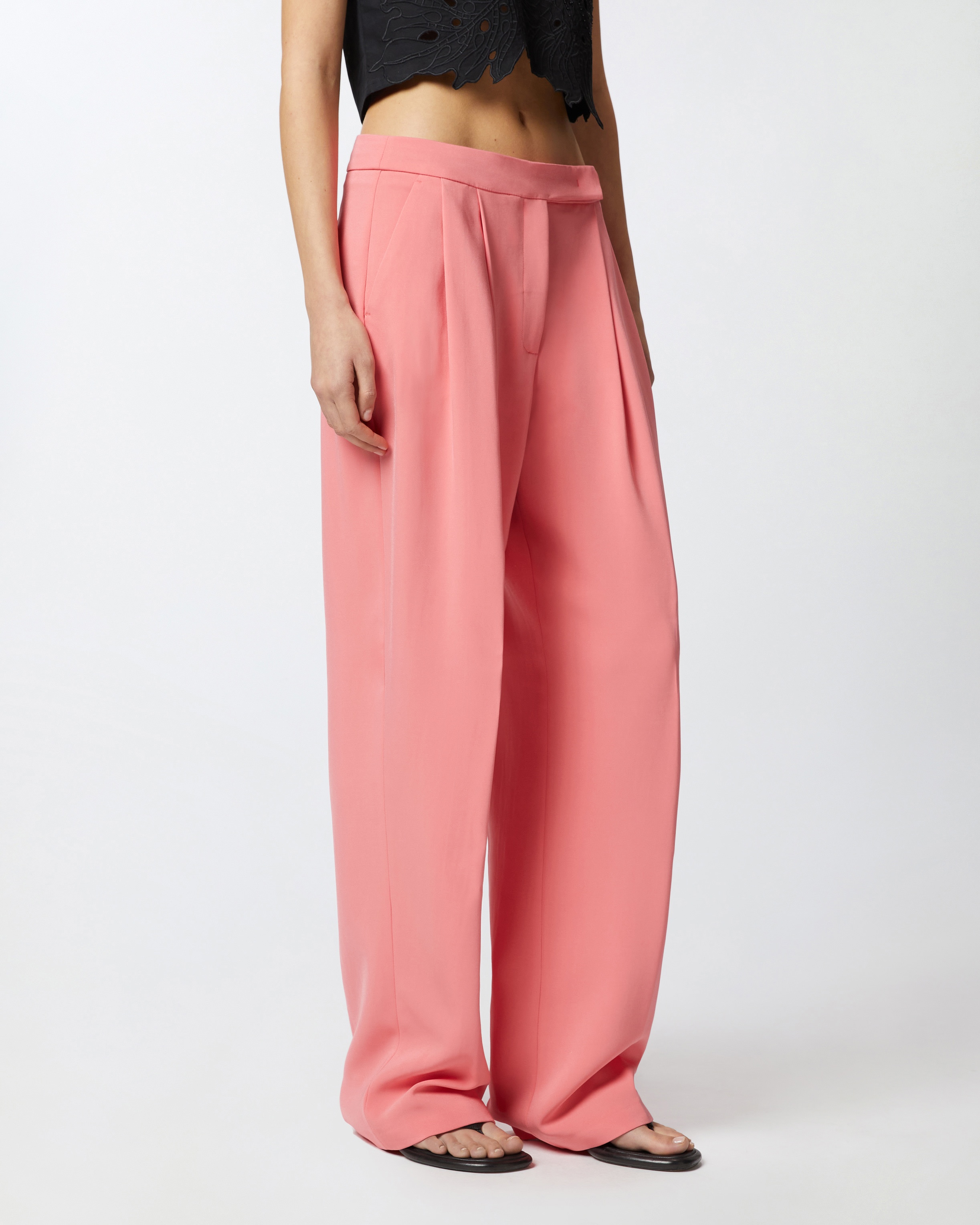 ELEGANT WIDE-LEG TROUSERS WITH DARTS - 3