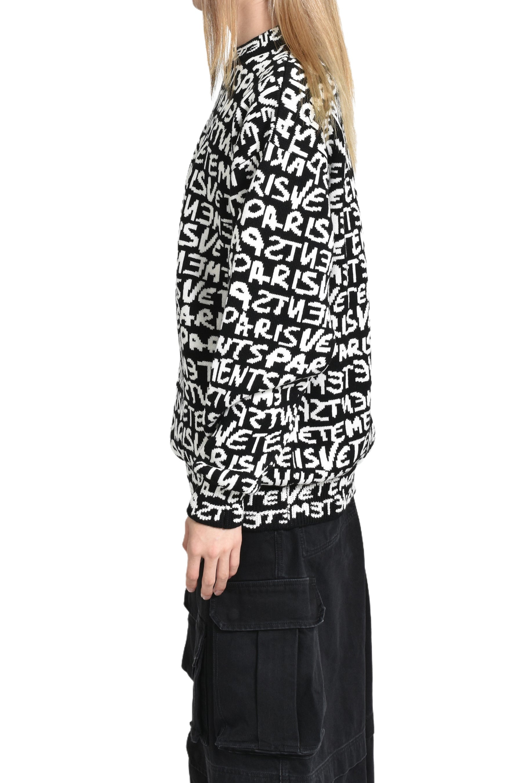 VETEMENTS PARIS MONOGRAM SWEATER / BLK WHT - 3
