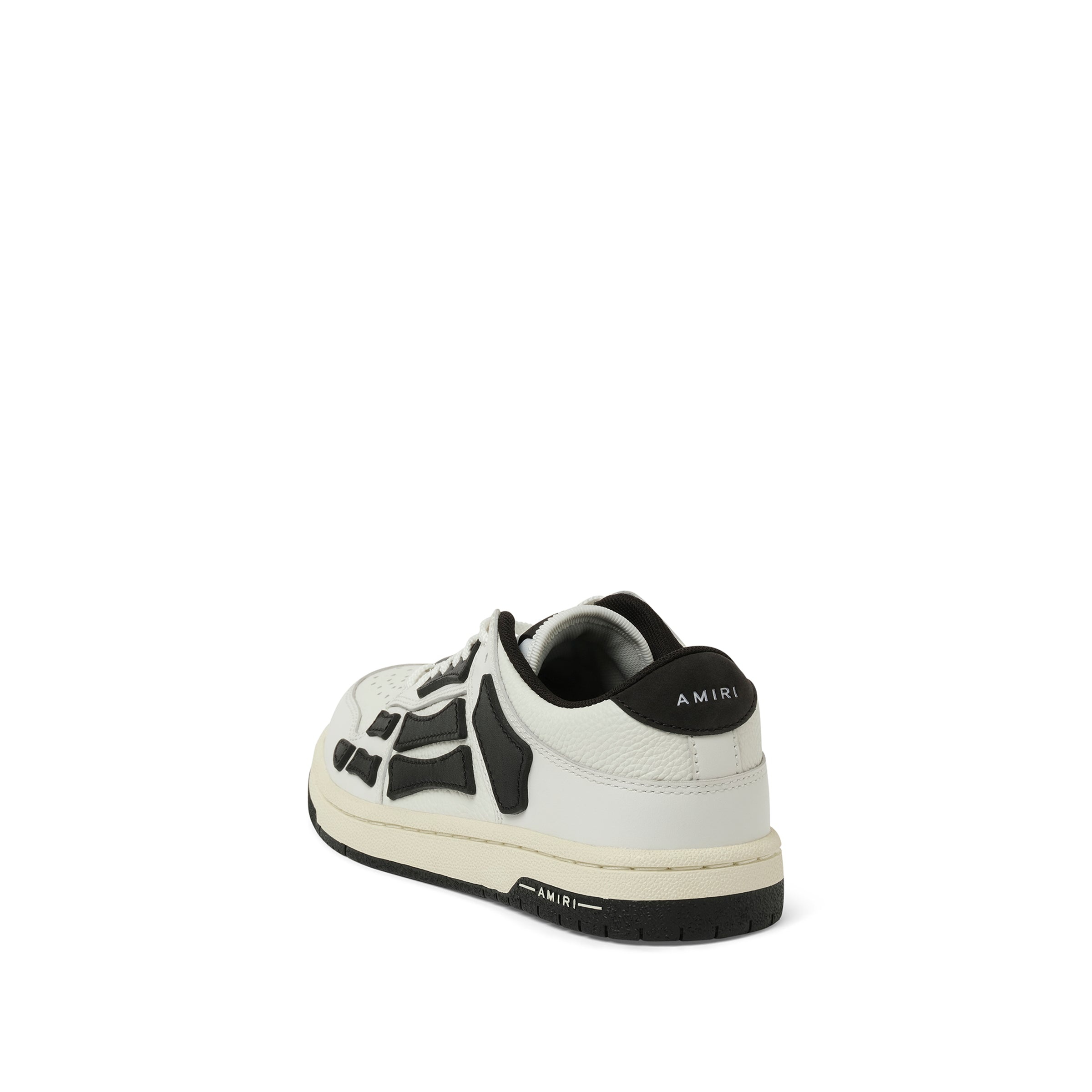 Skeleton Low Top Sneaker in White/Black - 3