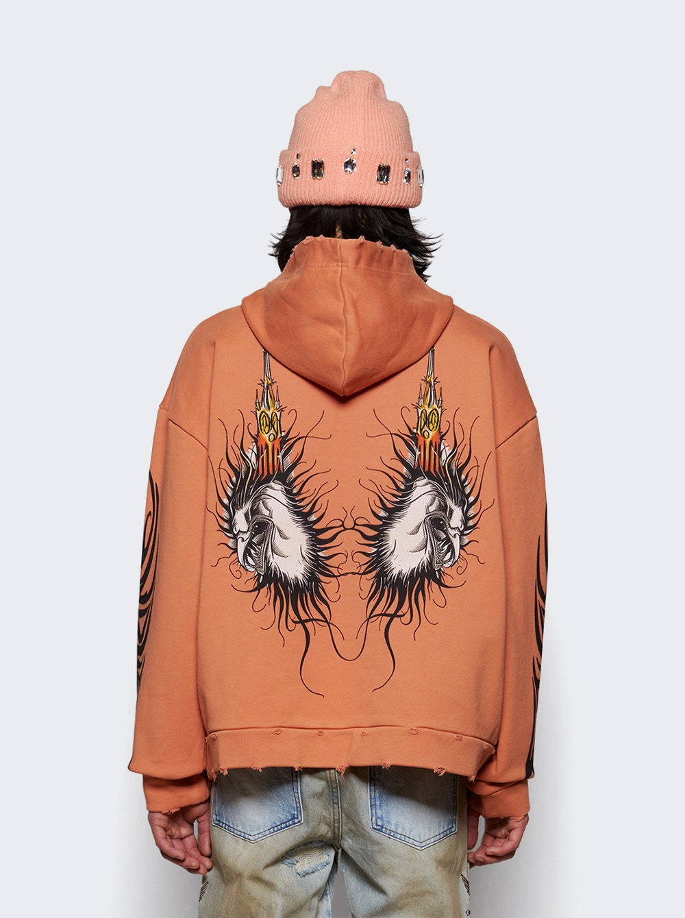 Nefarious Winged Hooded Pullover Crimson - 4
