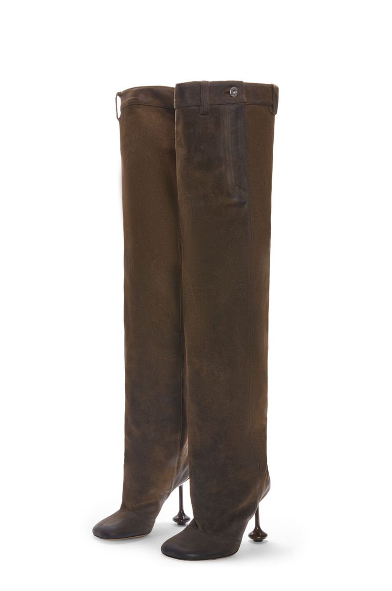 Toy over the knee boot in waxed suede 5