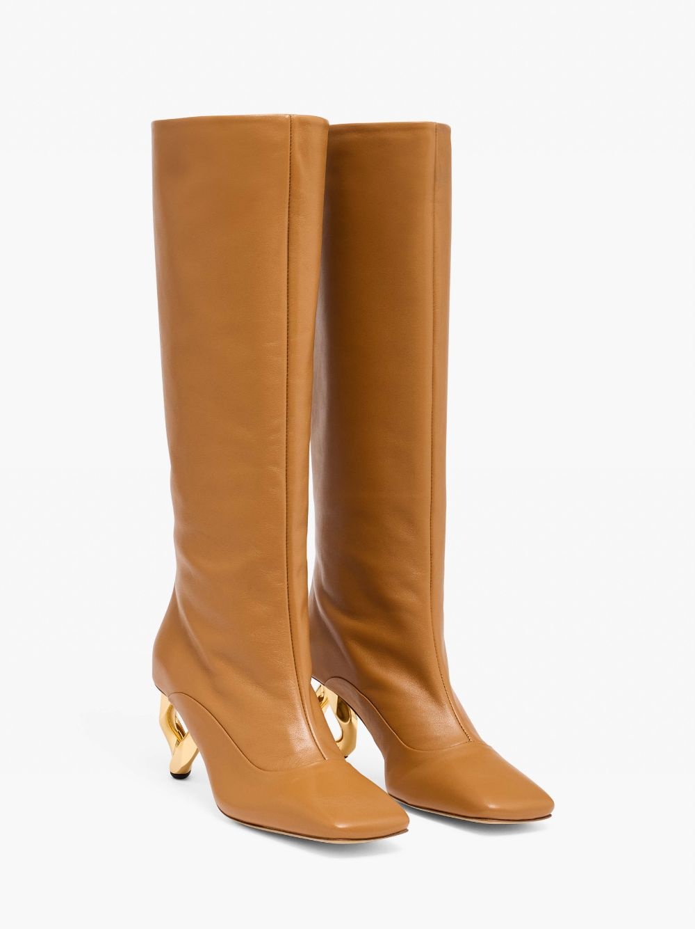 CHAIN HEEL HIGH BOOTS - 2