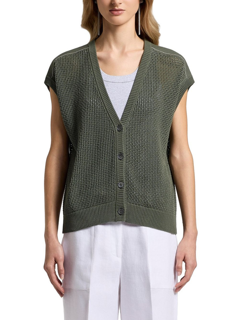 button V-neck knitted vest 4