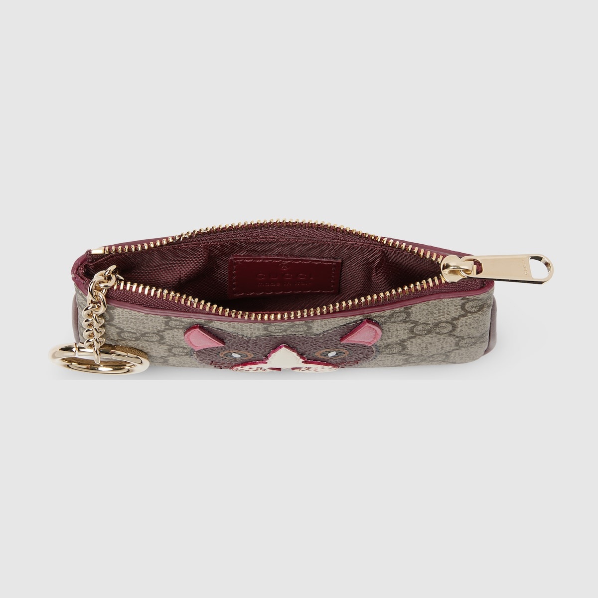 GG key case with cat detail - 2