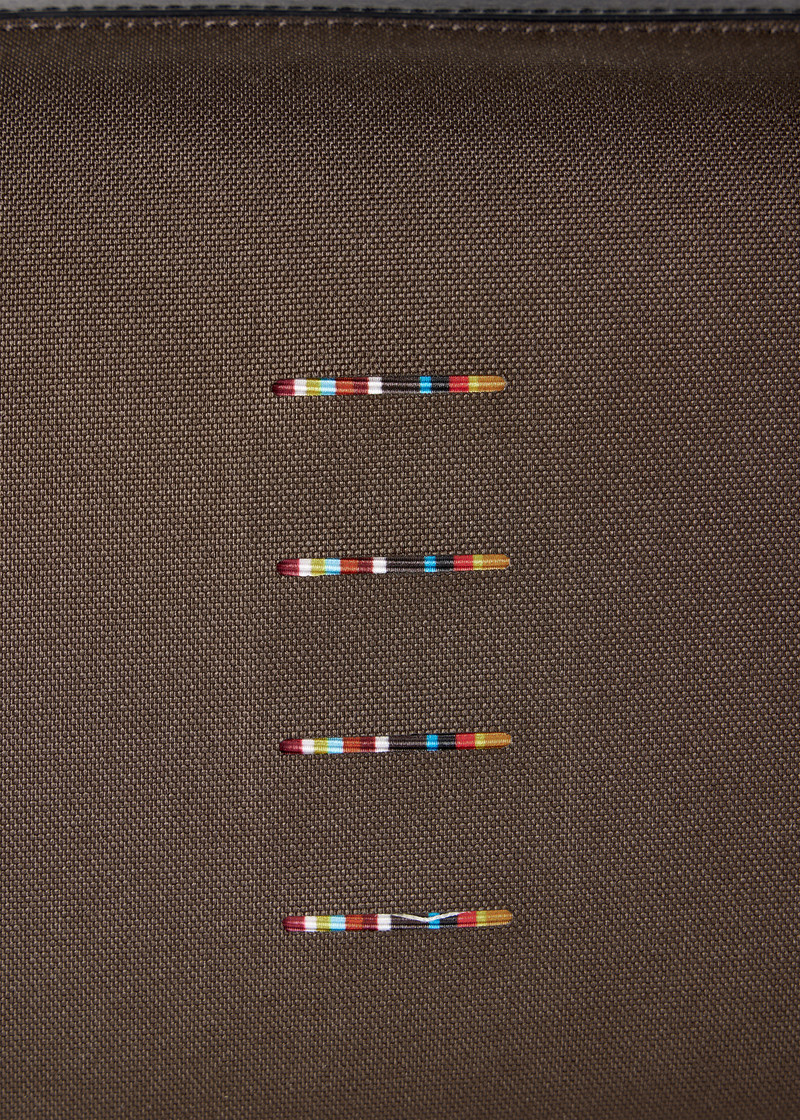 Khaki Cordura® Laser 'Signature Stripe' Wash Bag 5