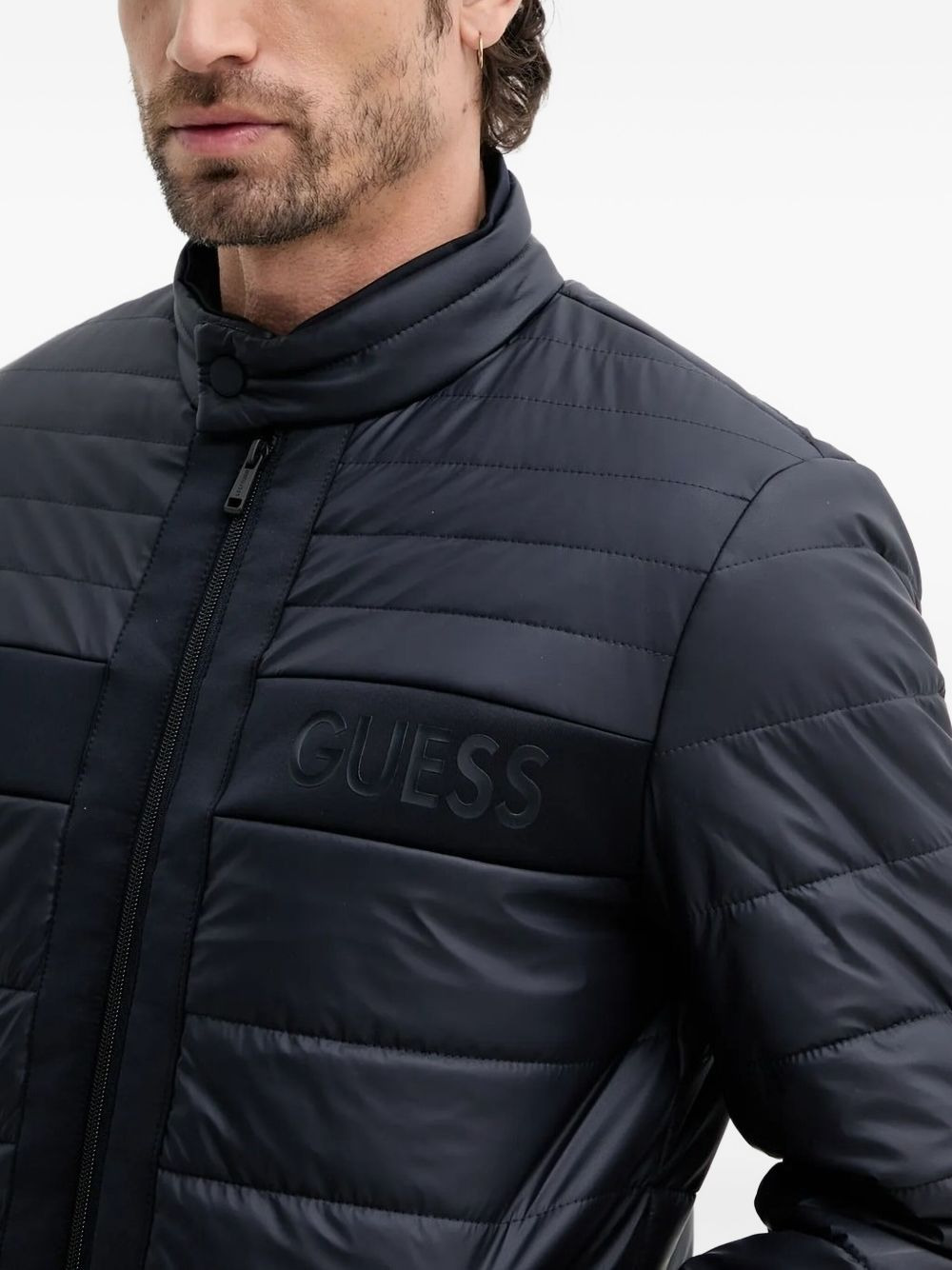 quilted logo jacket - 3