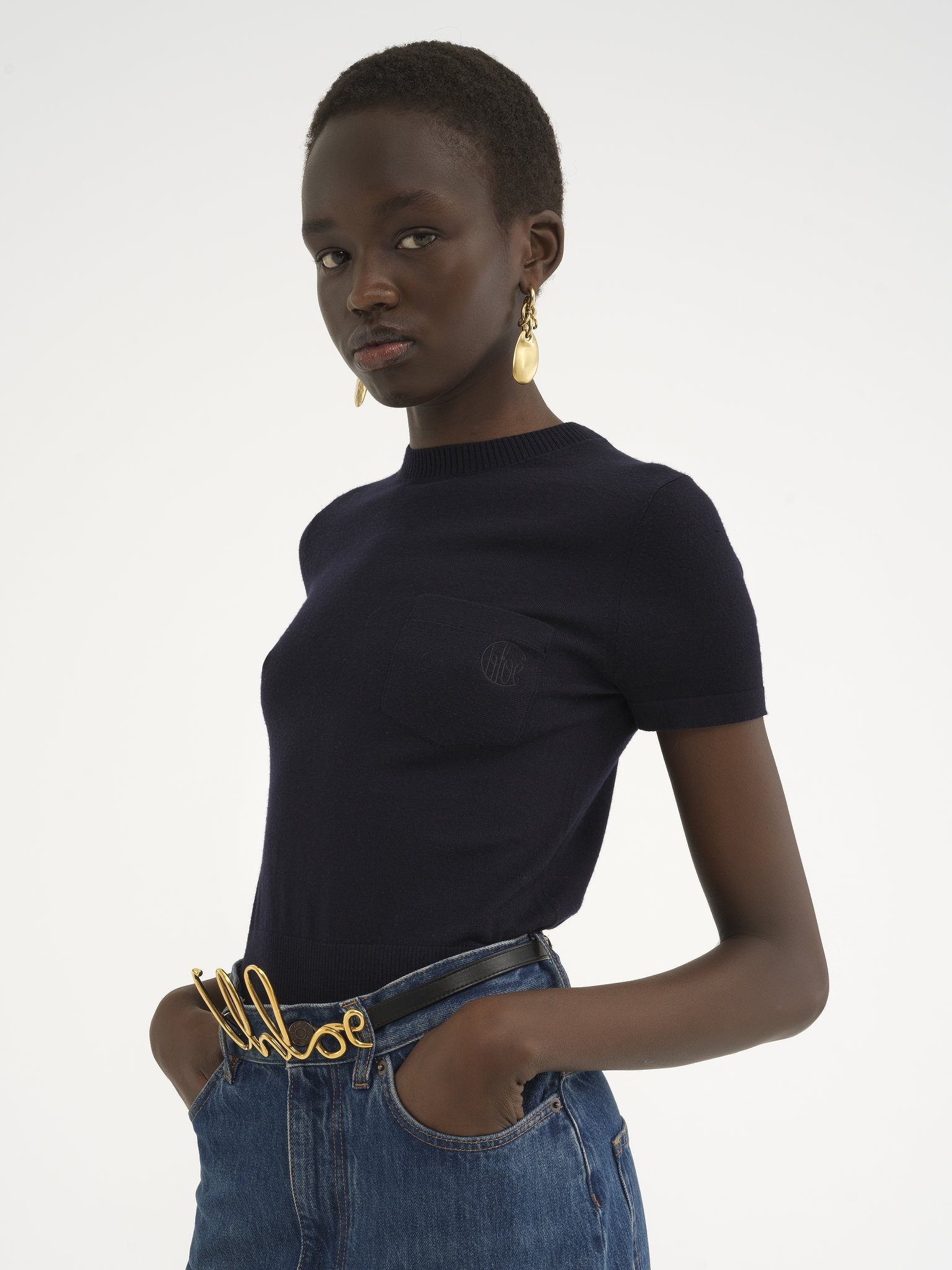 CREW-NECK T-SHIRT IN SUPERFINE WOOL KNIT - 4