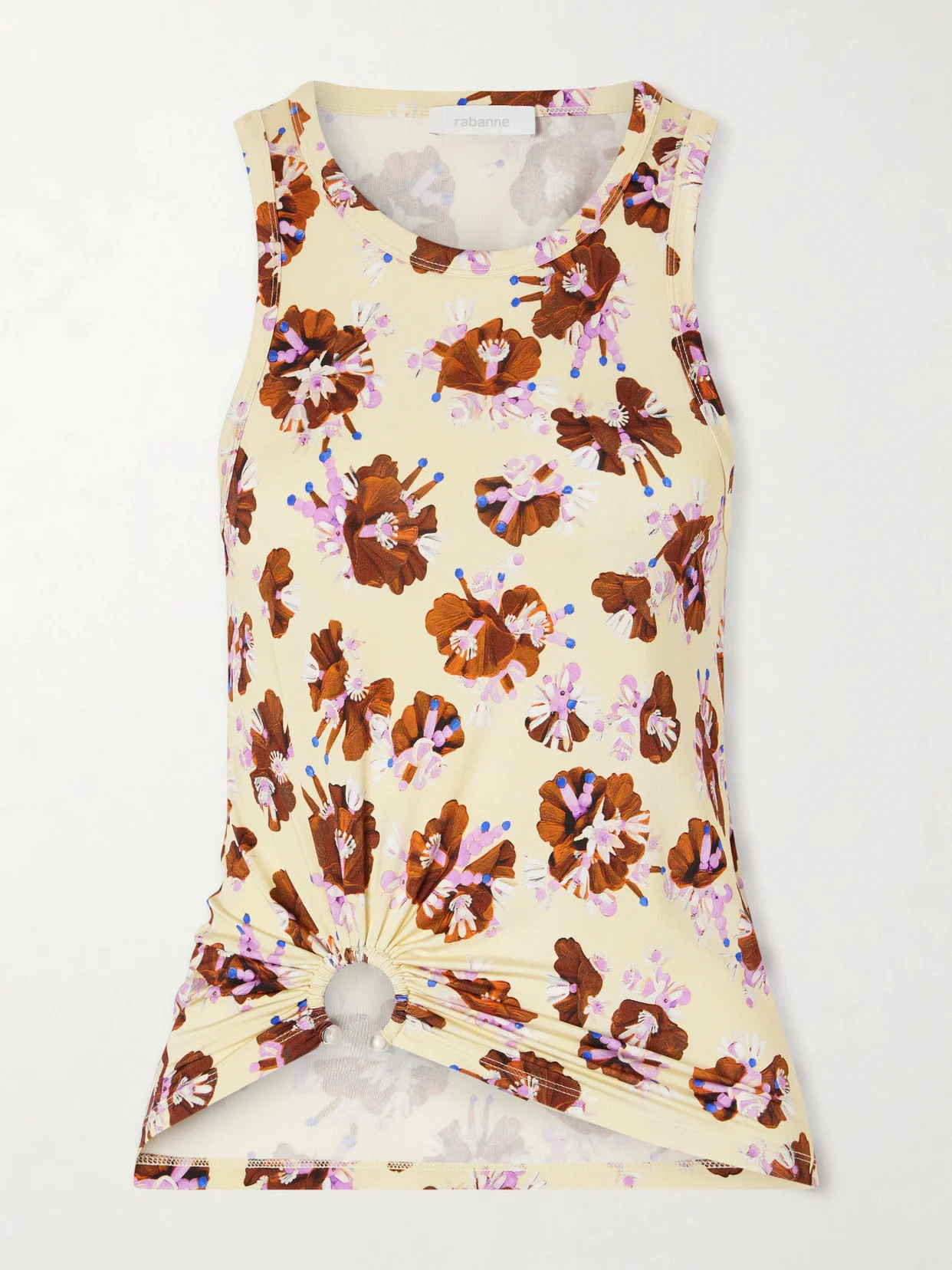Gathered Floral-print Jersey Top - 1