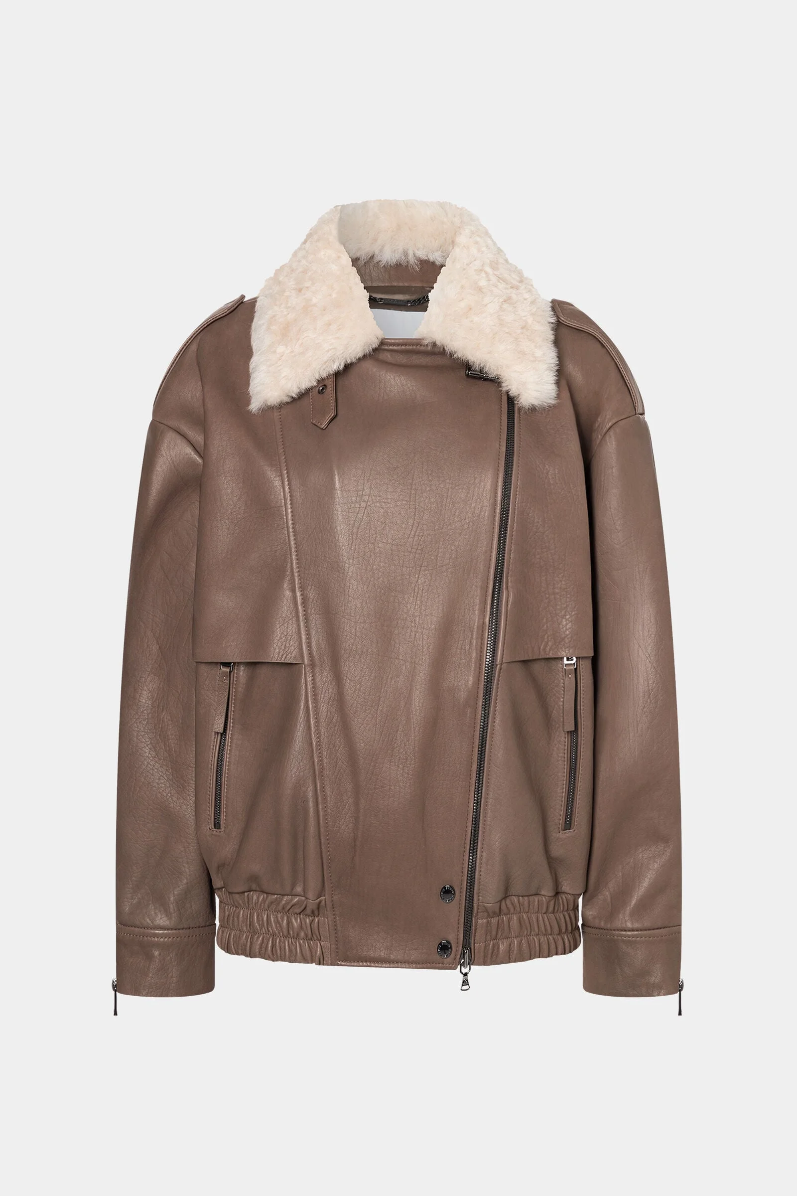 Leah Biker Jacket in Brown - 1