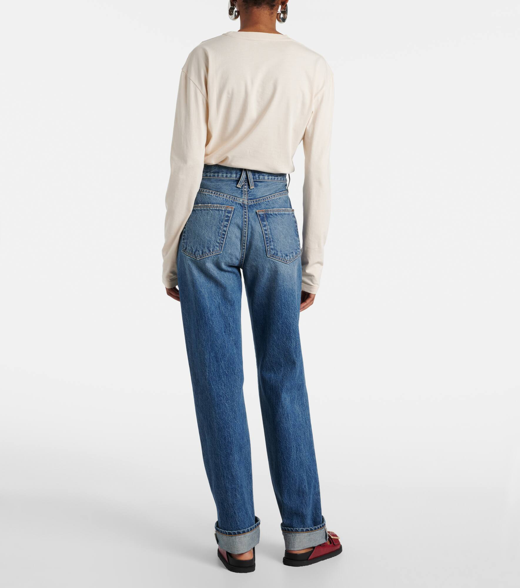 London Turn Up high-rise straight jeans - 3
