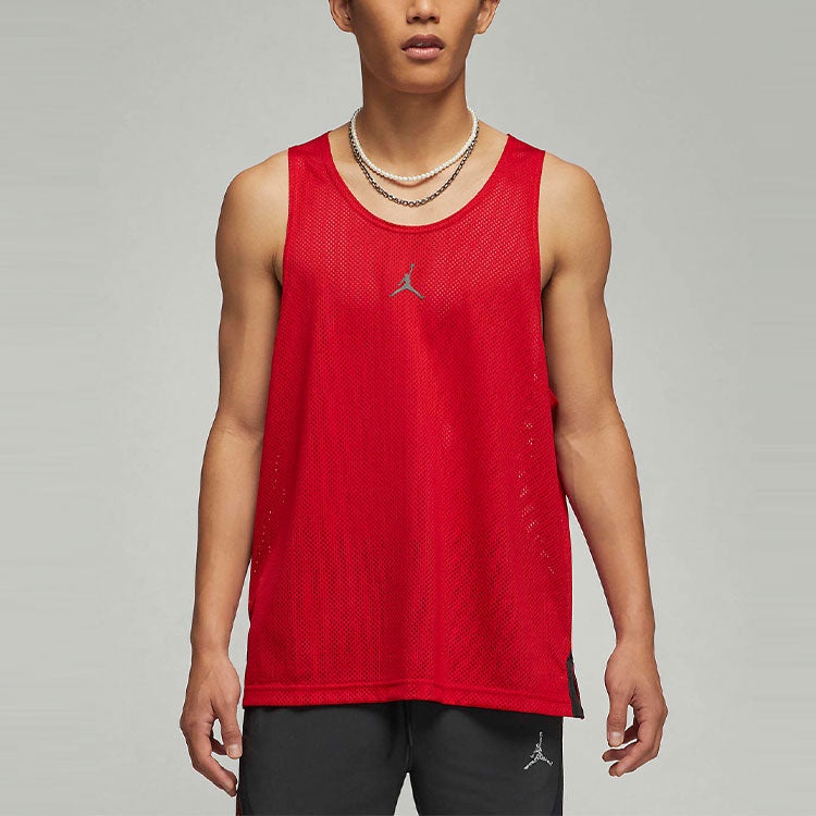 Air Jordan Solid Color Logo Casual Sports Vest Red DM1832-010 - 4