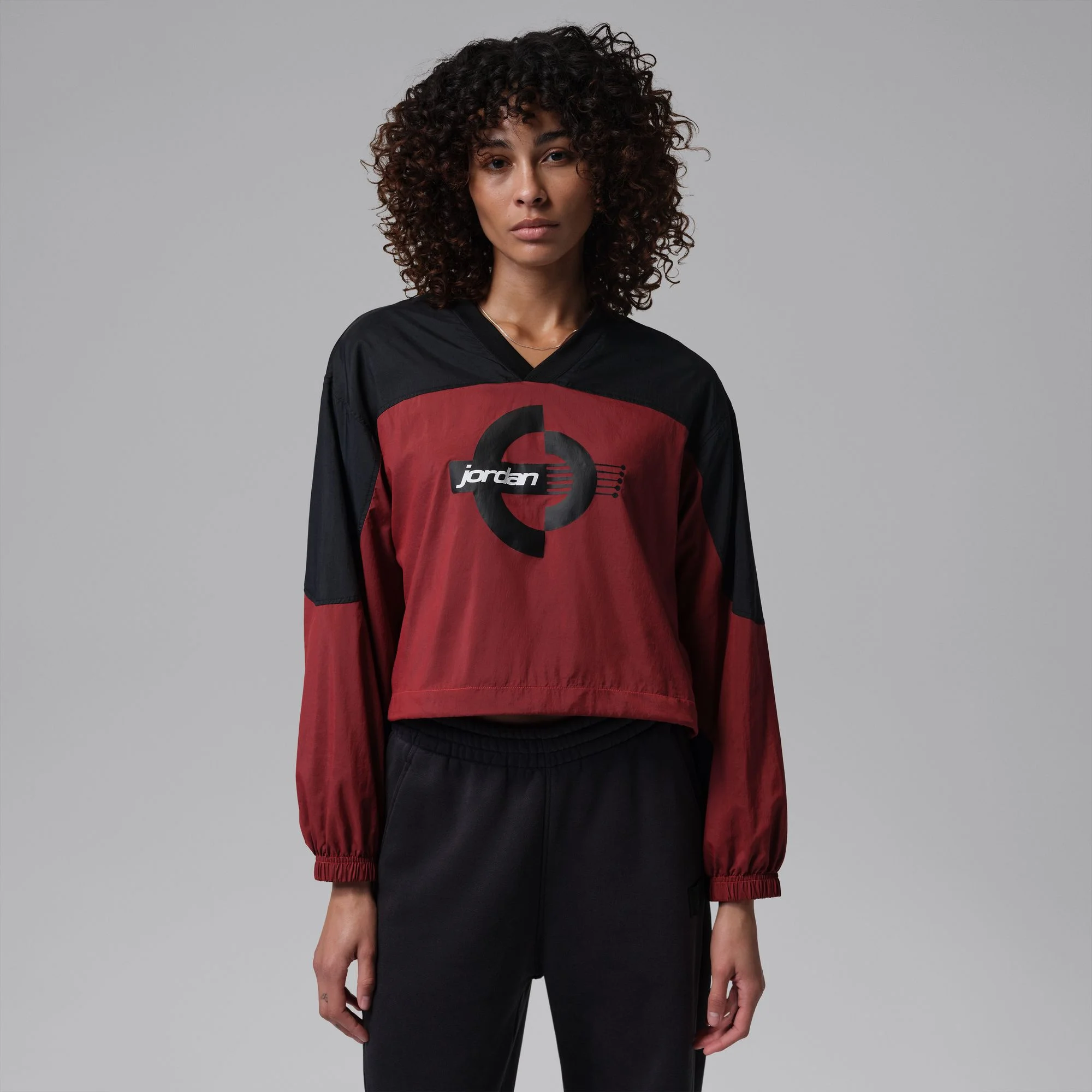 Jordan Women's Brooklyn Woven Long-Sleeve Graphic Pullover - 1