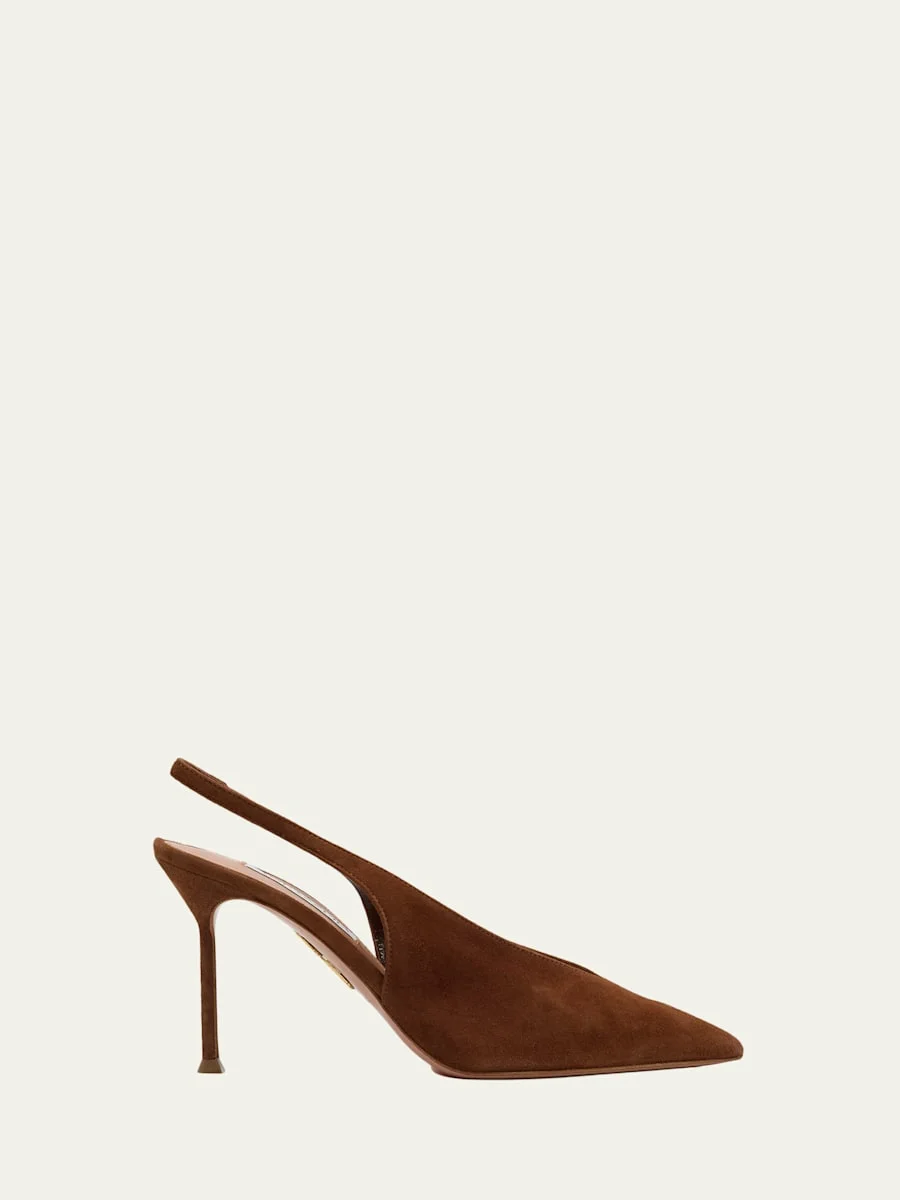 85mm Voltaire Suede Slingback Pumps - 1