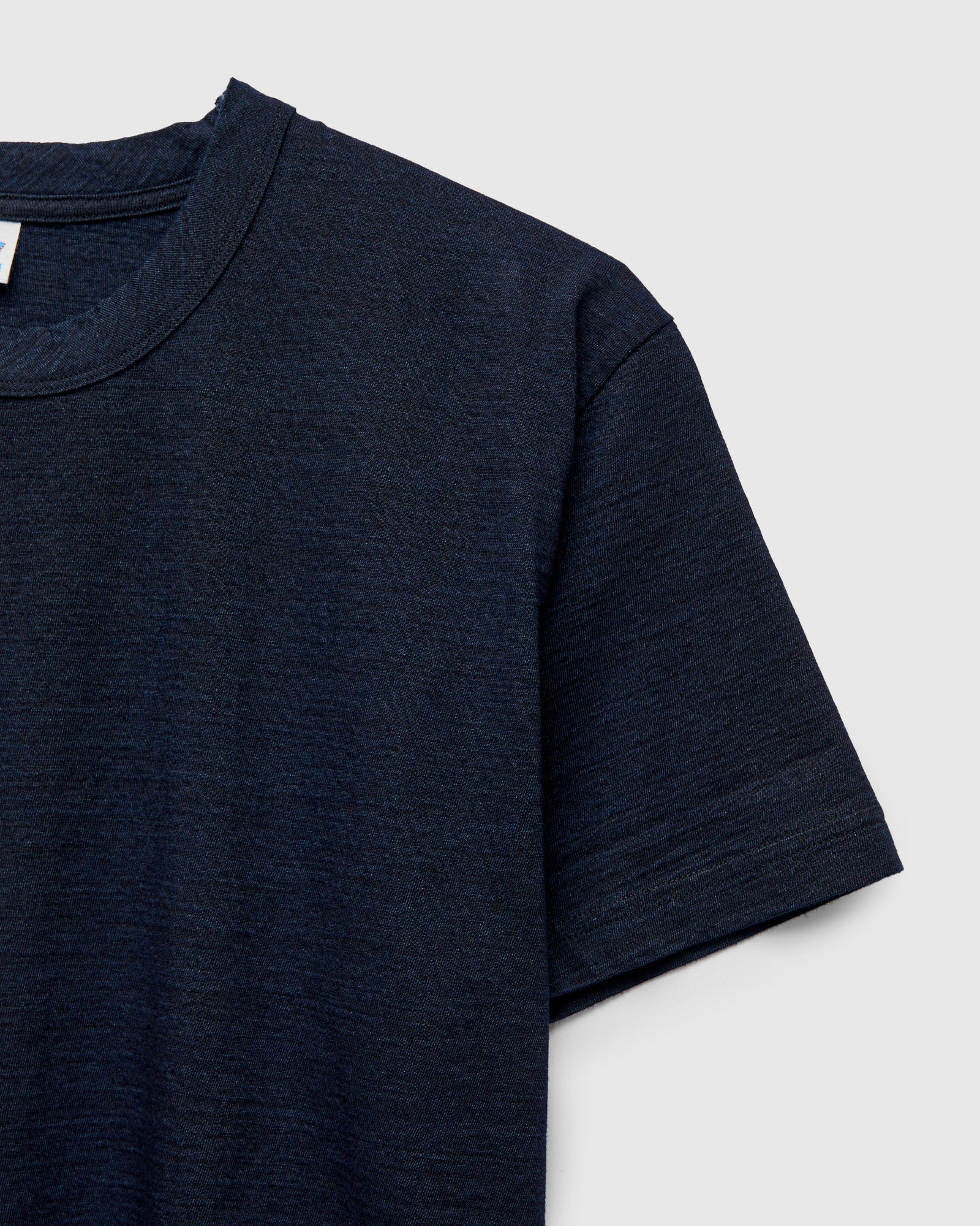 Yarn Dyed Knit T-Shirt in Deep Indigo - 4