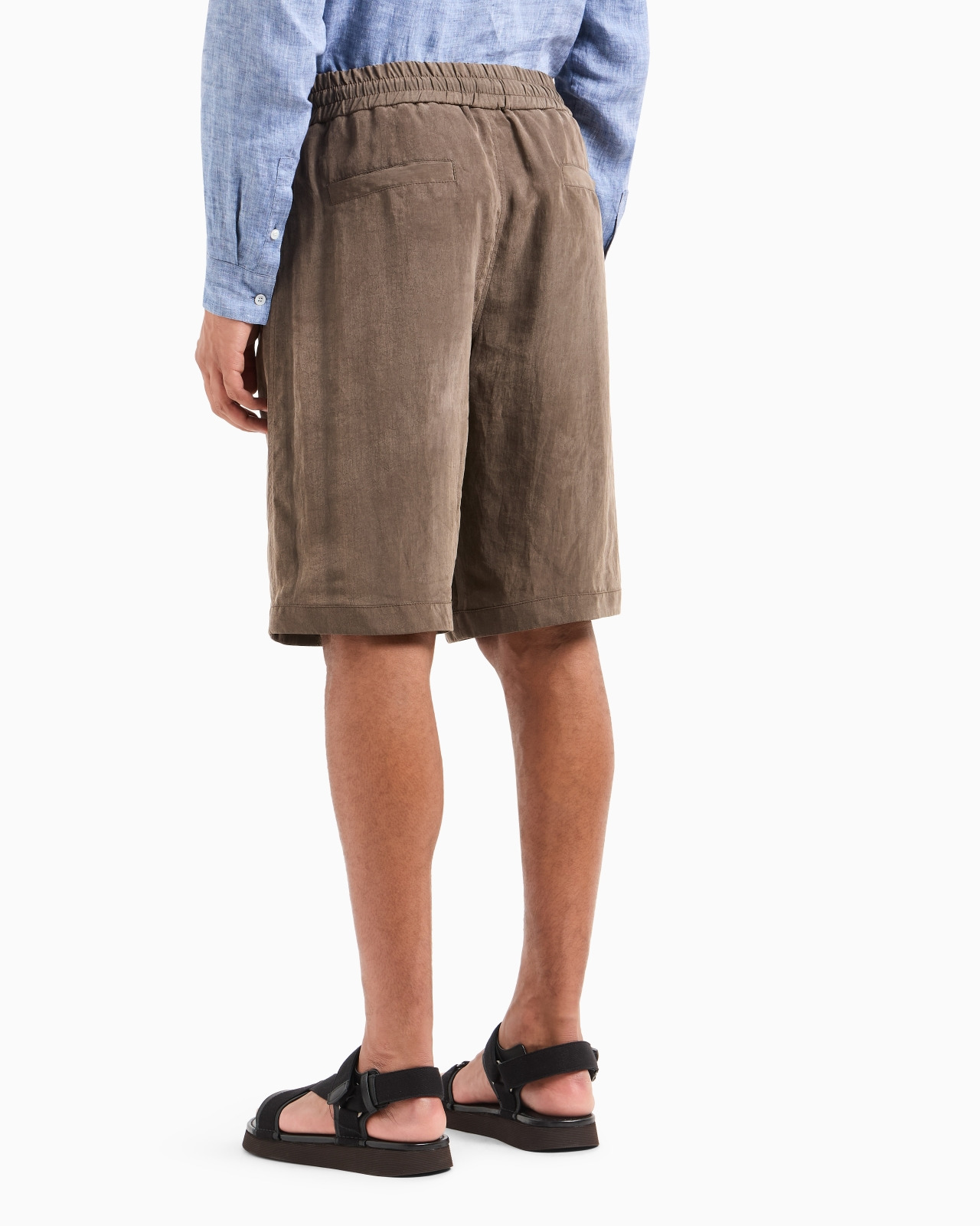 WASHED LYOCELL CANVAS BERMUDA SHORTS - 3