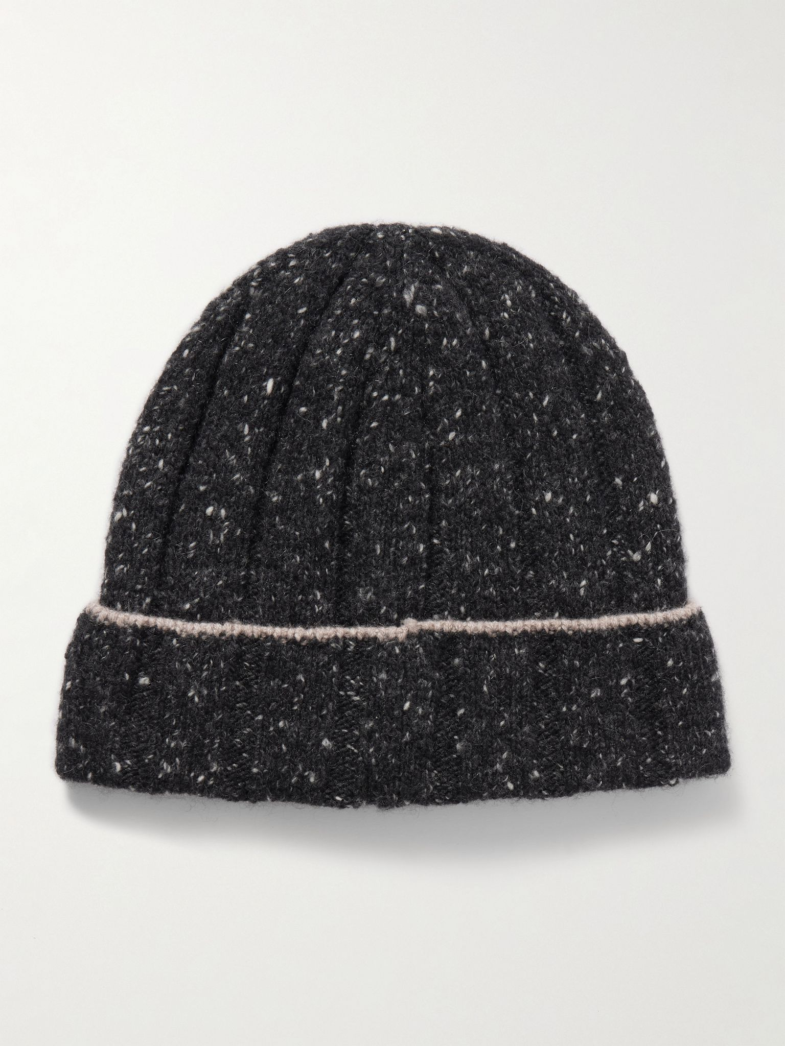 Ribbed Cashmere Beanie Gray - 1