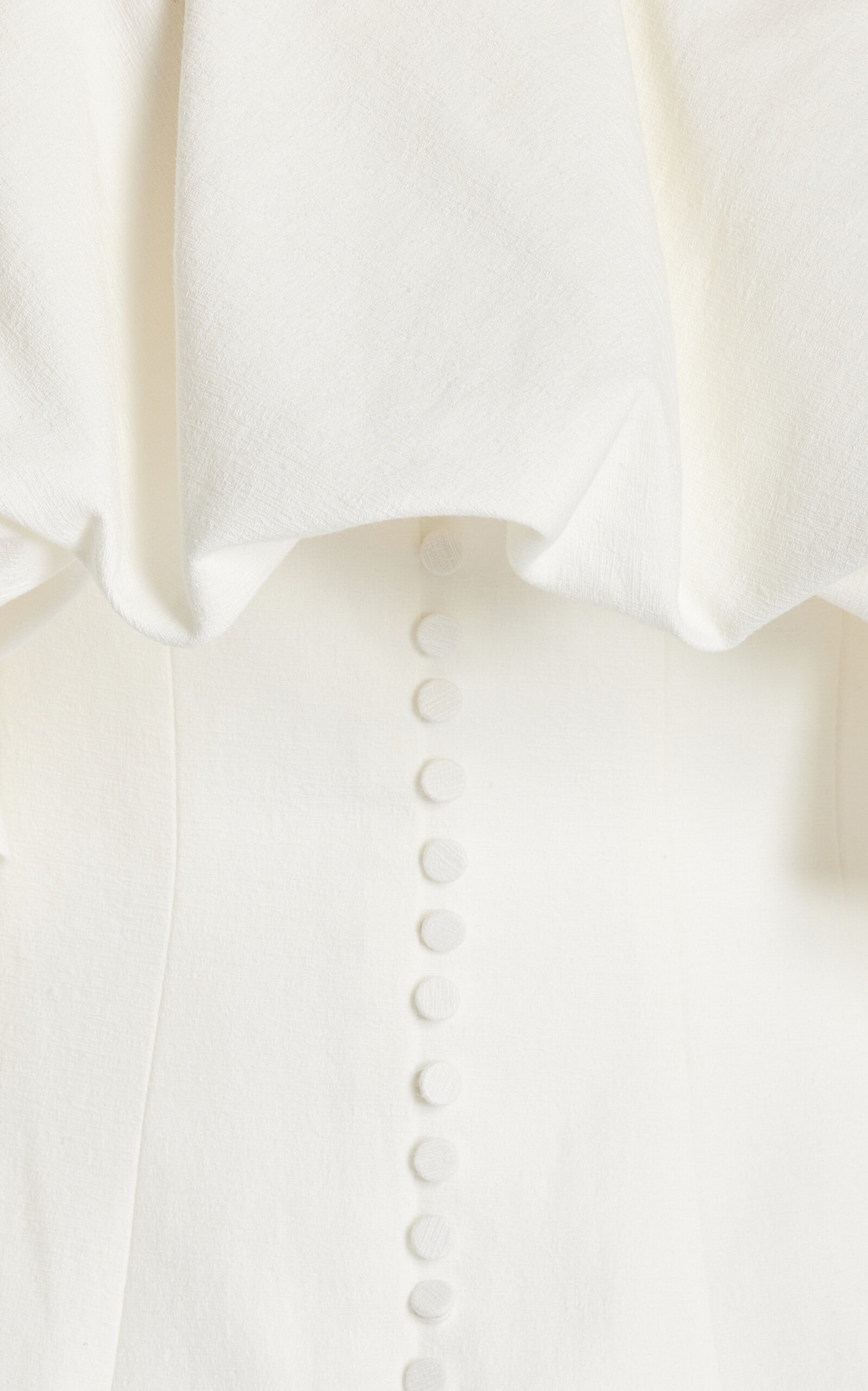 Puff-Detail Cotton-Linen Mini Dress white - 5