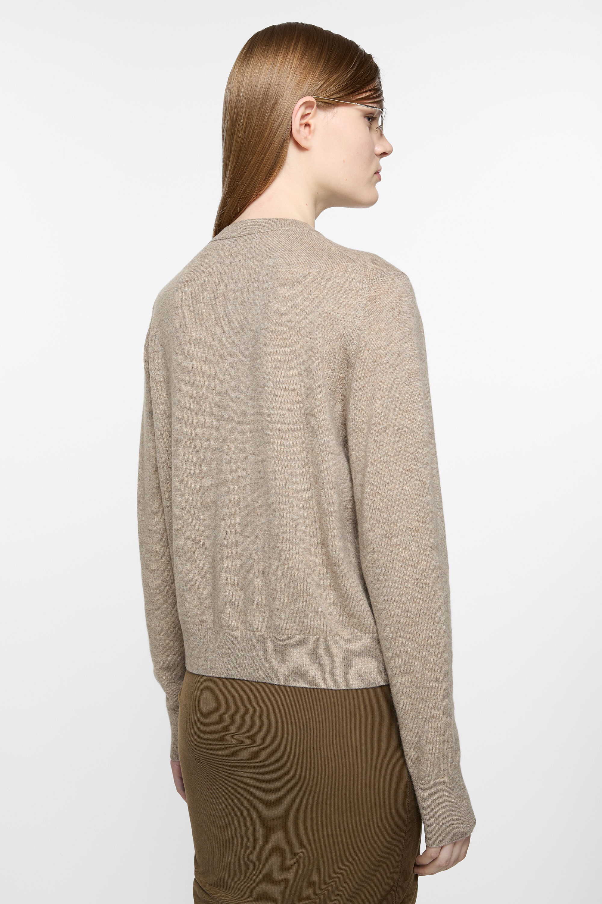 Cadigan yak wool - fitted fit - Greige melange - 3