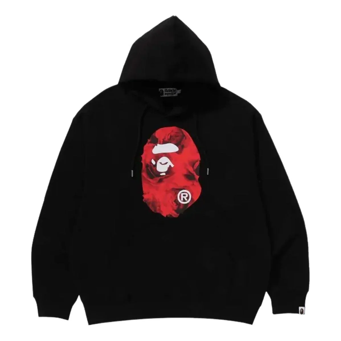 A Bathing Ape Floral Solid Camo Ape Head Relaxed Fit Pullover Hoodie 'Black' 1K80-114-301-BLACK - 1