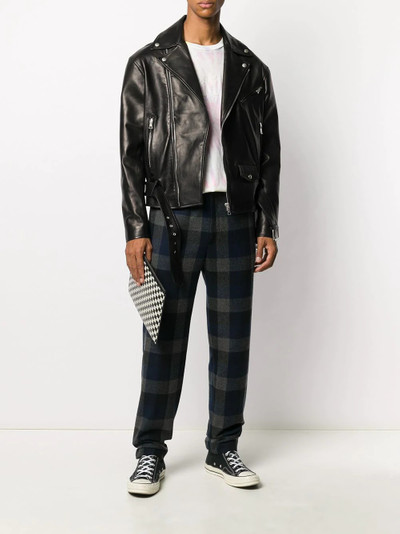 Palm Angels logo-print biker jacket outlook