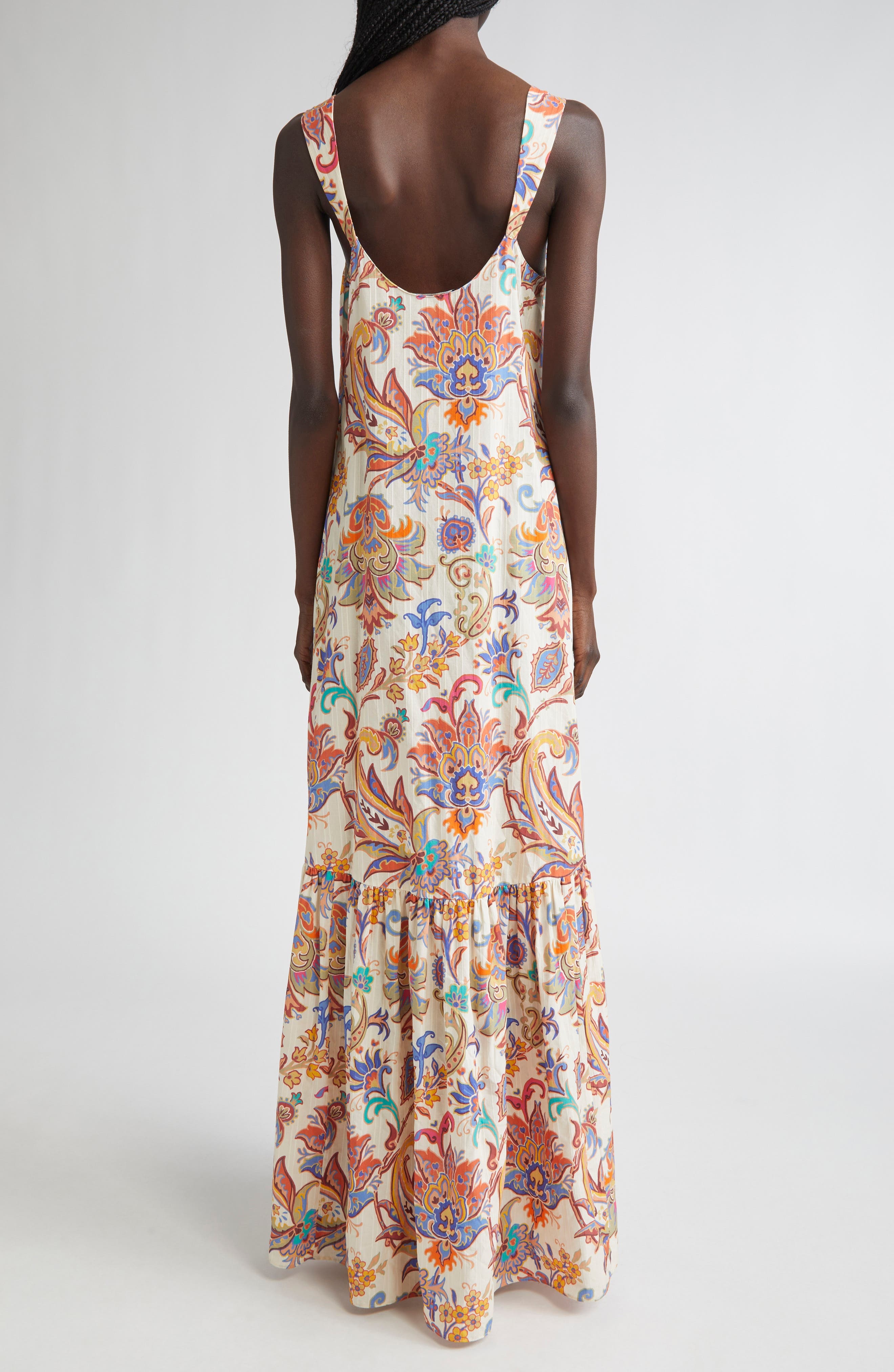 Etro Paisley Print Cotton Maxi Dress in Stampa F.do Bianco at Nordstrom - 2