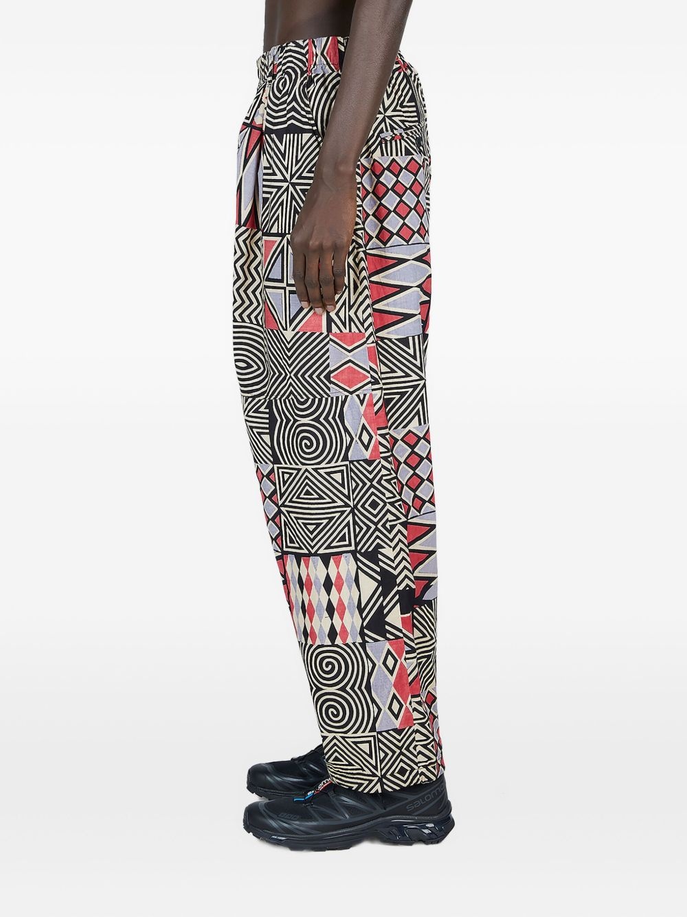 patchwork pleated trousers - 3