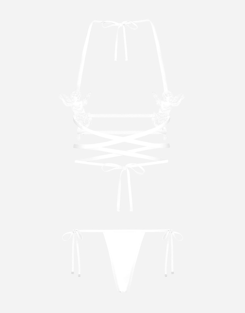 Dolce & Gabbana Angel-print jersey bikini with bra BLANCO DOLCE&GABBANA outlook