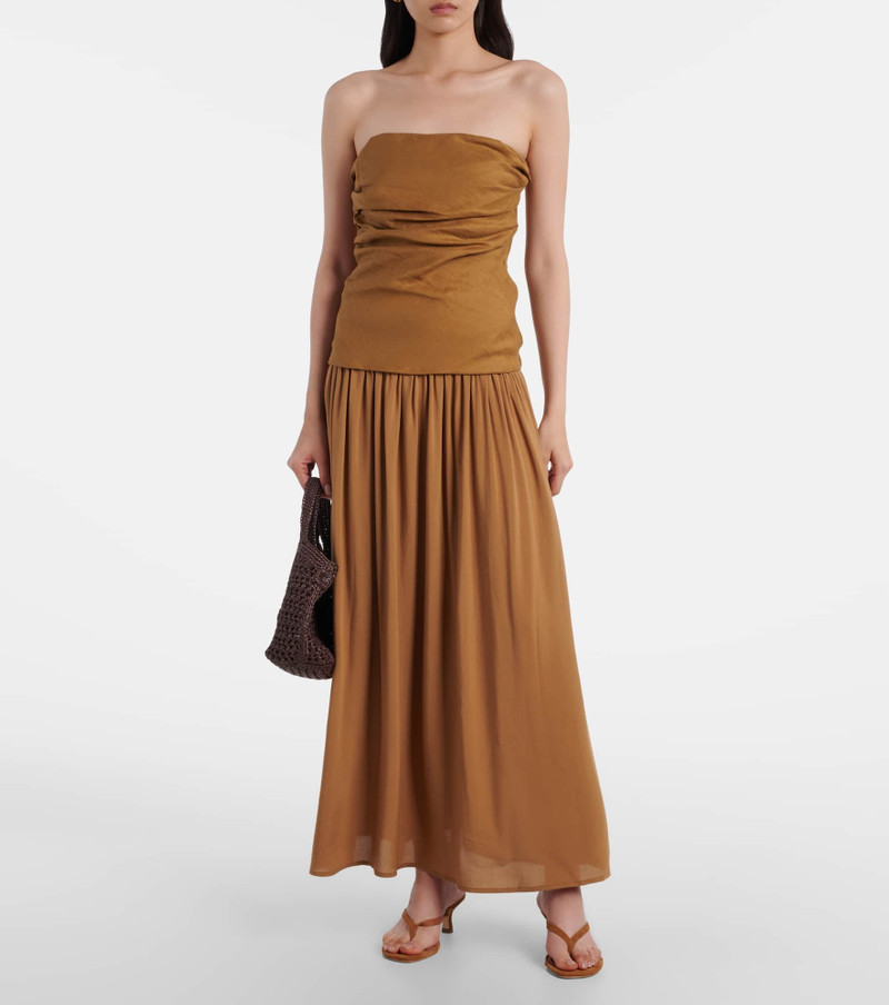 FAITHFULL Hedy gathered linen maxi dress outlook