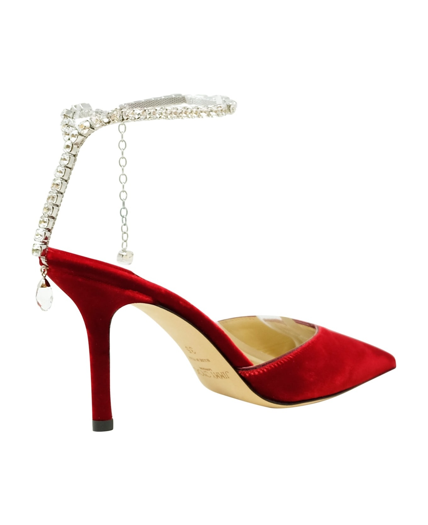 Jimmy Choo Red Velvet Saeda Slingback - 3