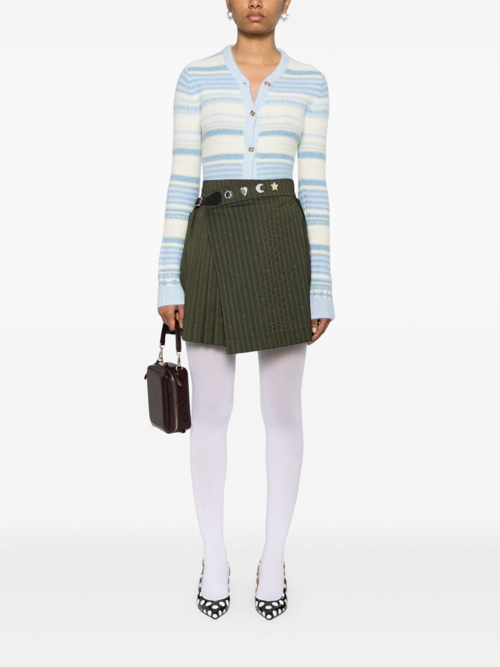V-neck striped cardigan - 2