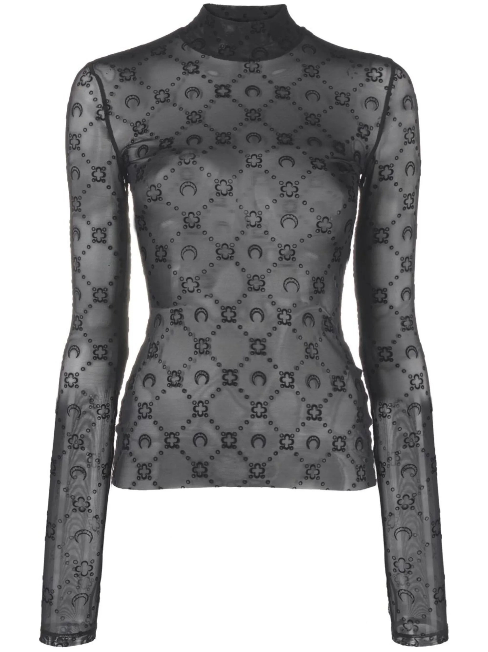 Marine Serre Moonogram-flocked Mesh Top - 1