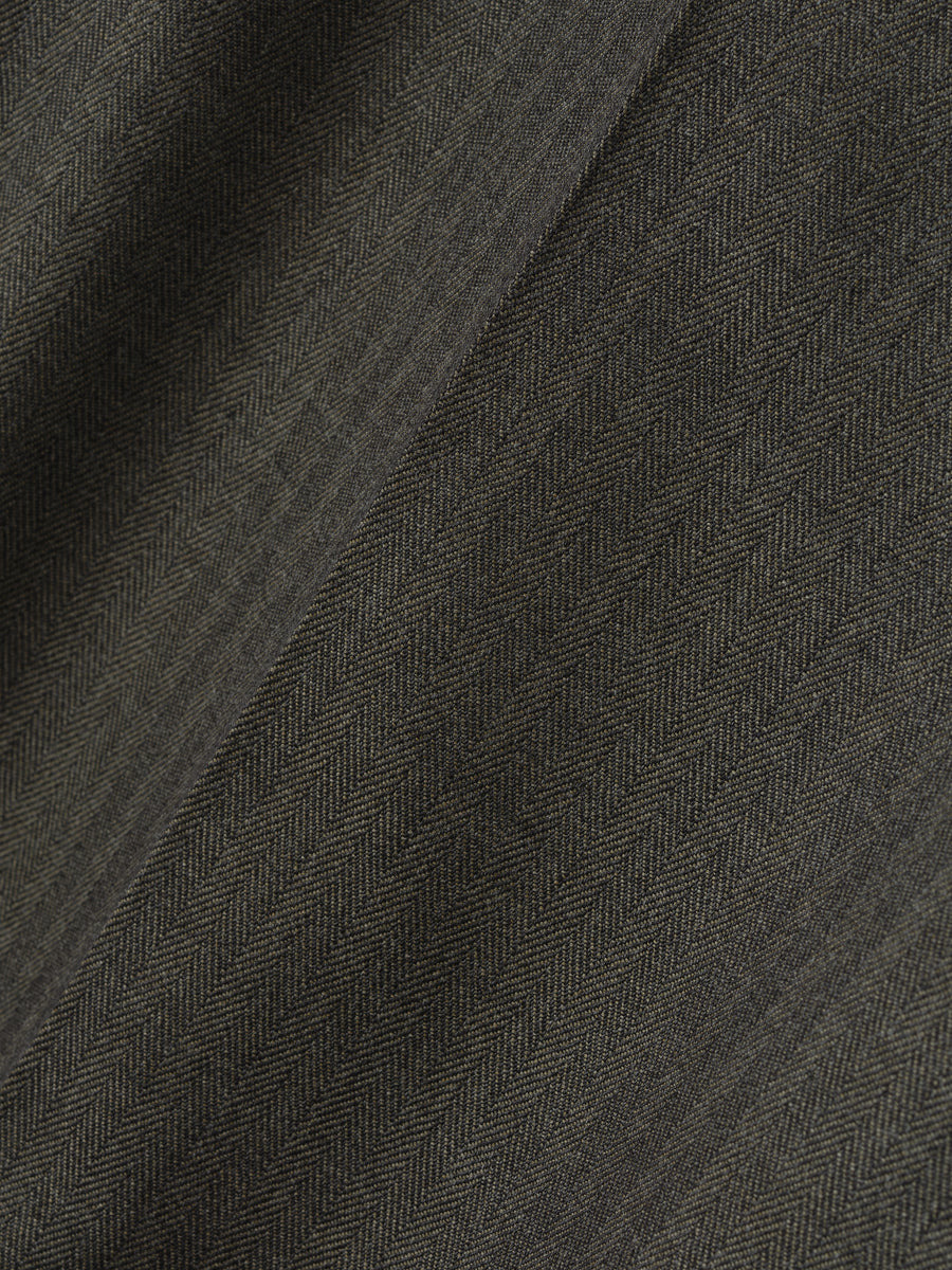 Wool Chevron Drawstring Straight Pant - 4