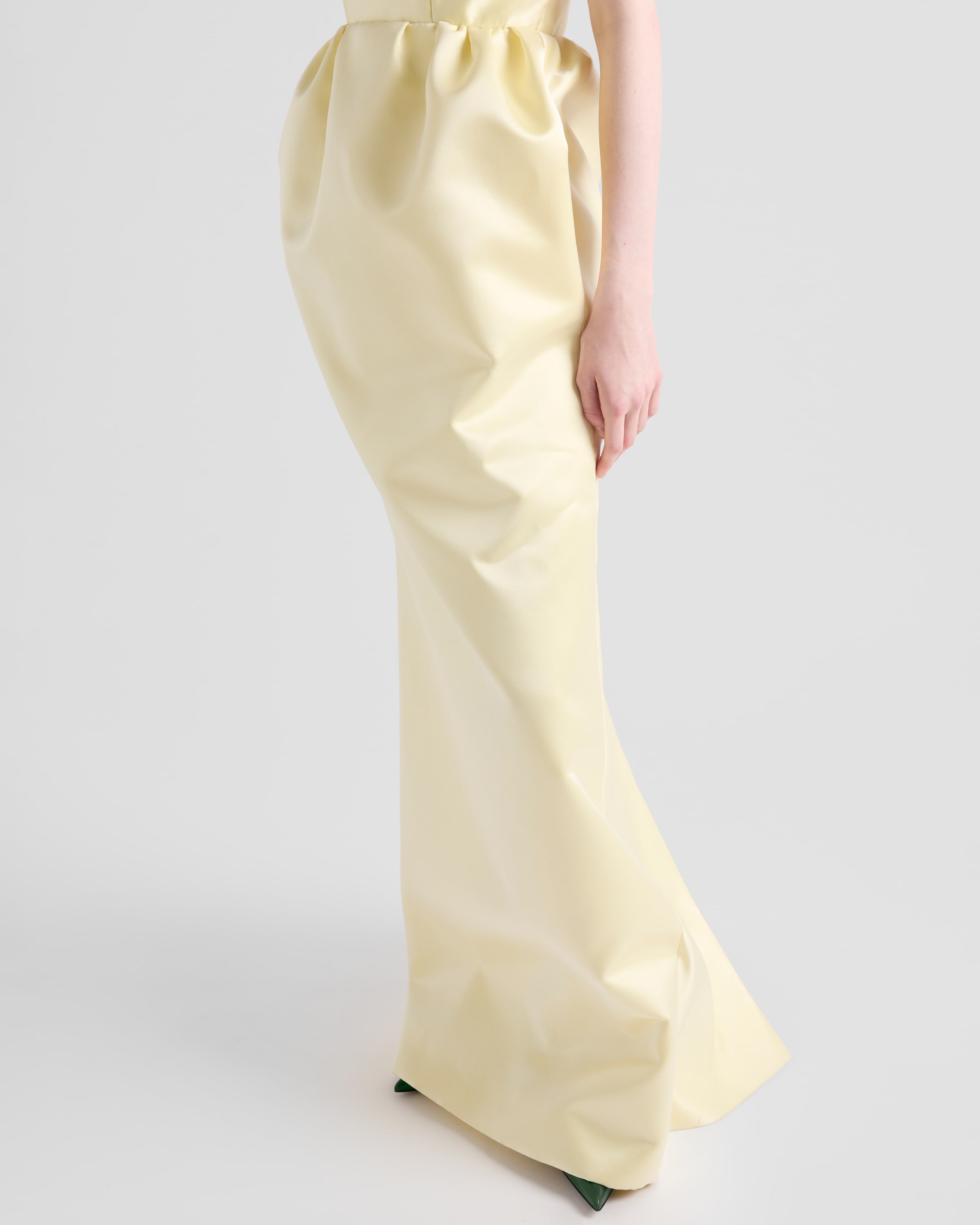 Long double satin dress - 4