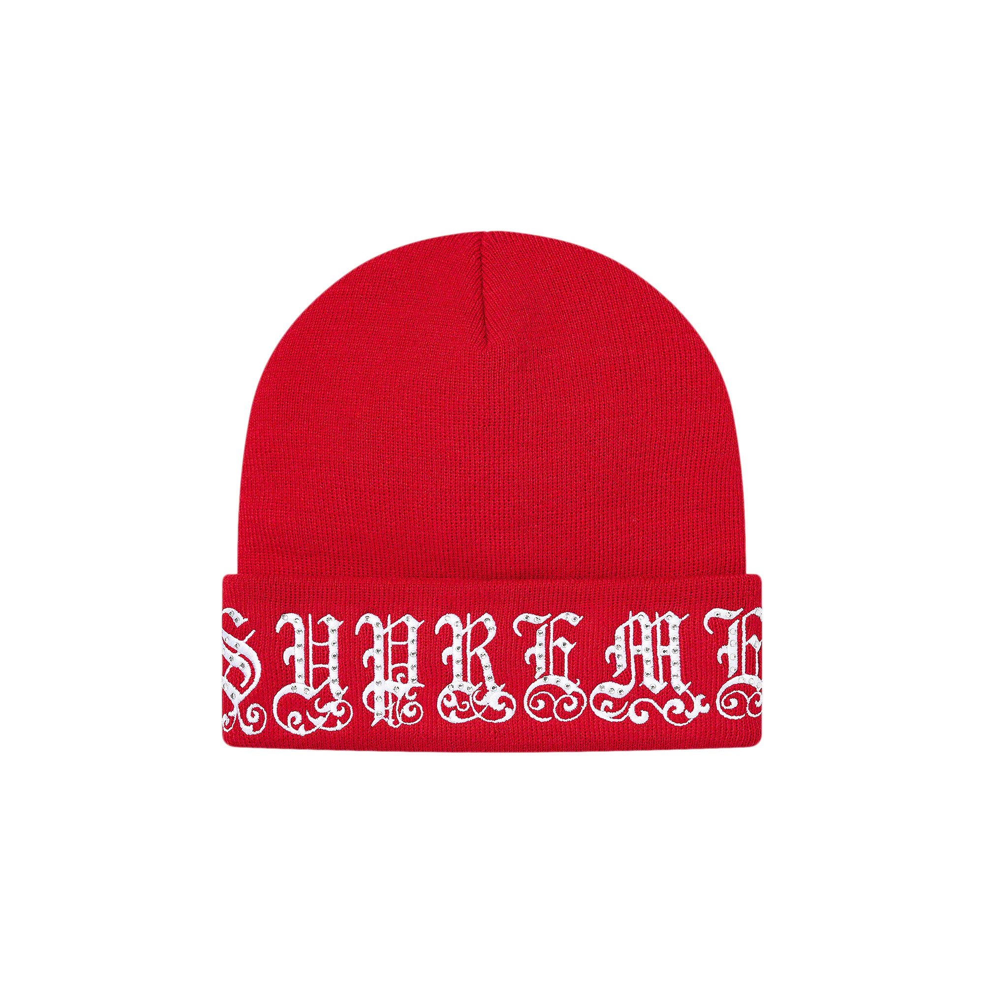 帽子 Supreme old English beanie Supreme Old English Rhinestone Beanie (SS21) - $78