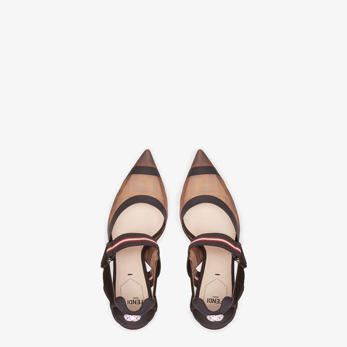 Multicolor tech mesh high-heeled slingbacks - 4