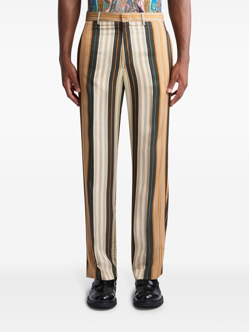 striped straight-leg trousers - 3