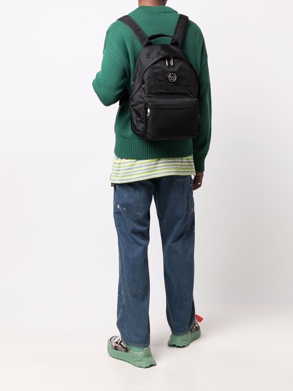 logo-plaque backpack - 2