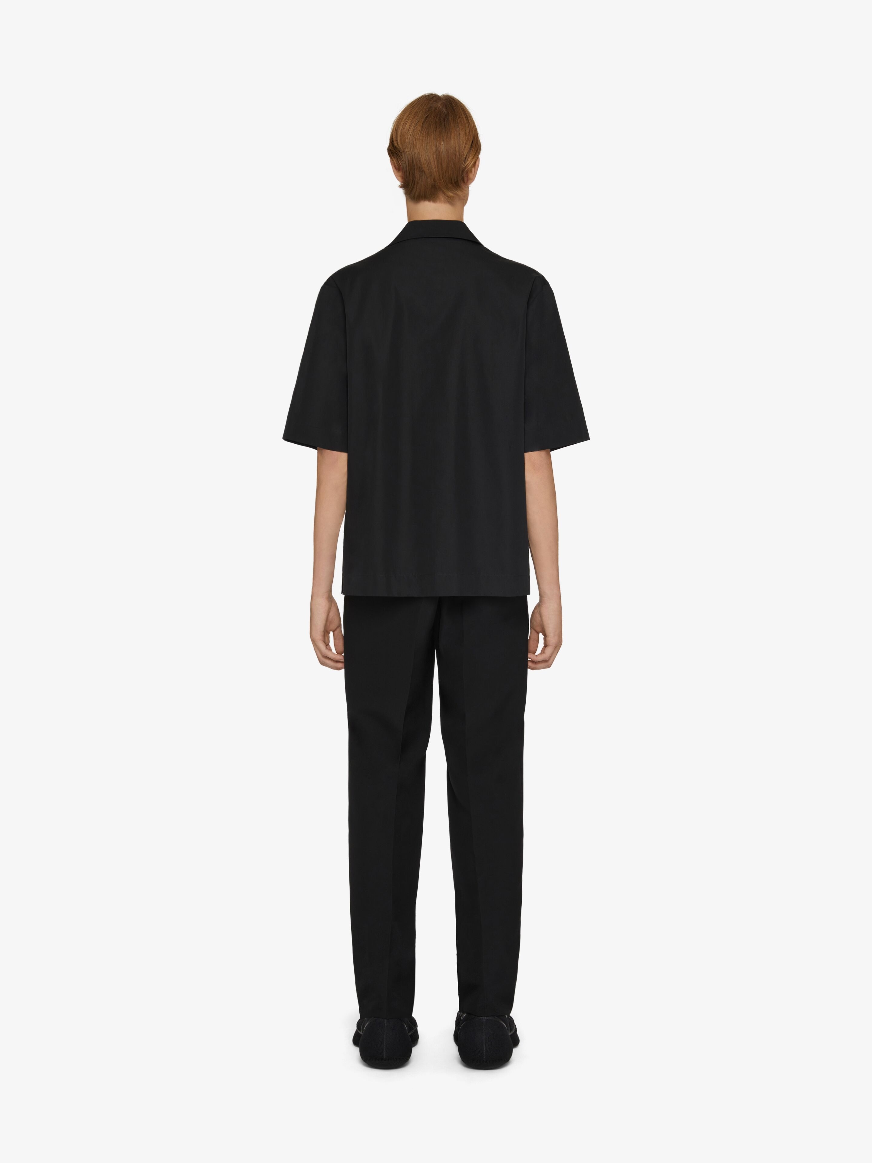【関税込み】GIVENCHY HAWAIIAN COTTON SHIRT Givenchy Men's Logo Hawaiian Shirt in White/Black Givenchy