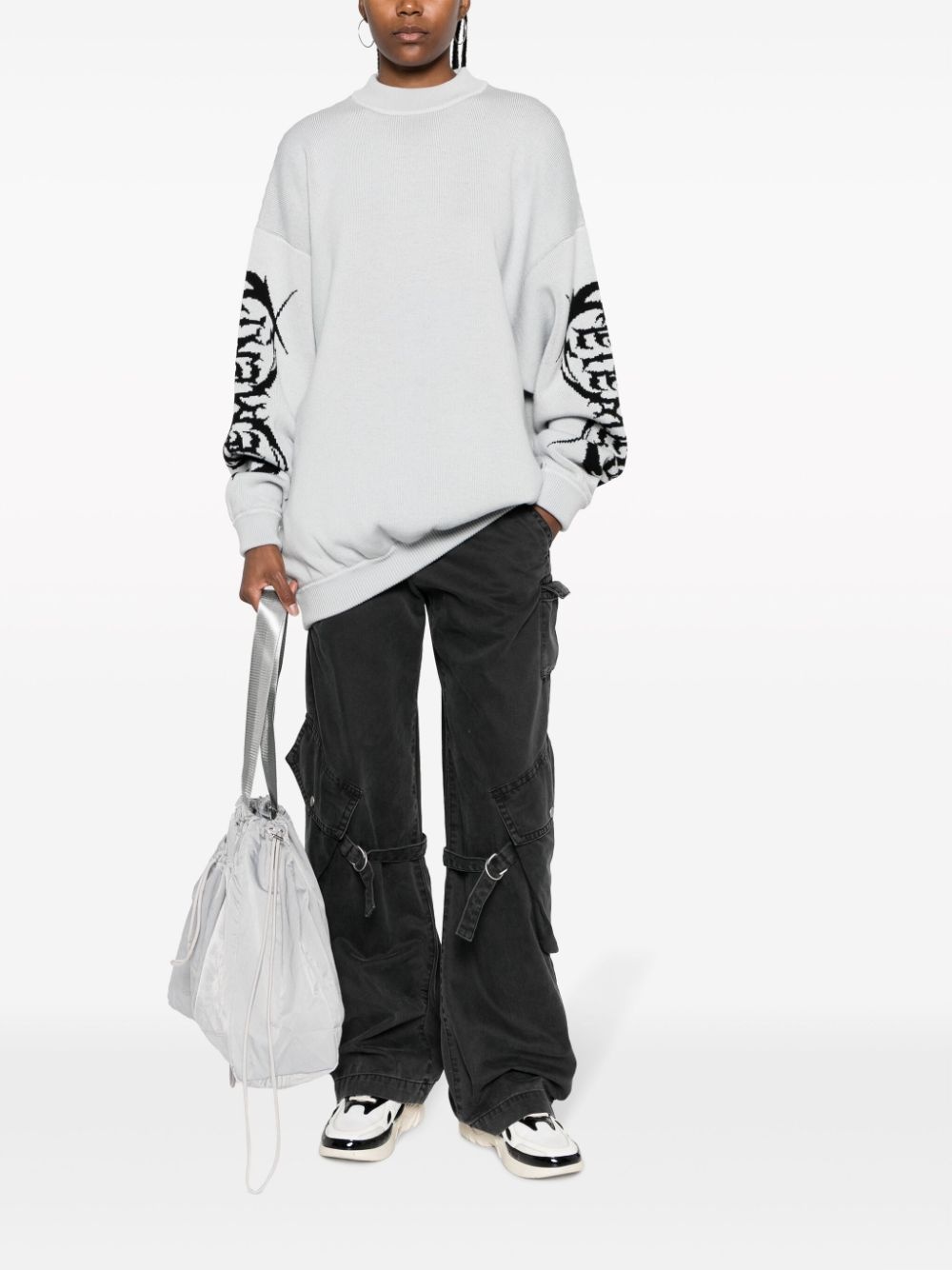 logo-print merino wool jumper - 2
