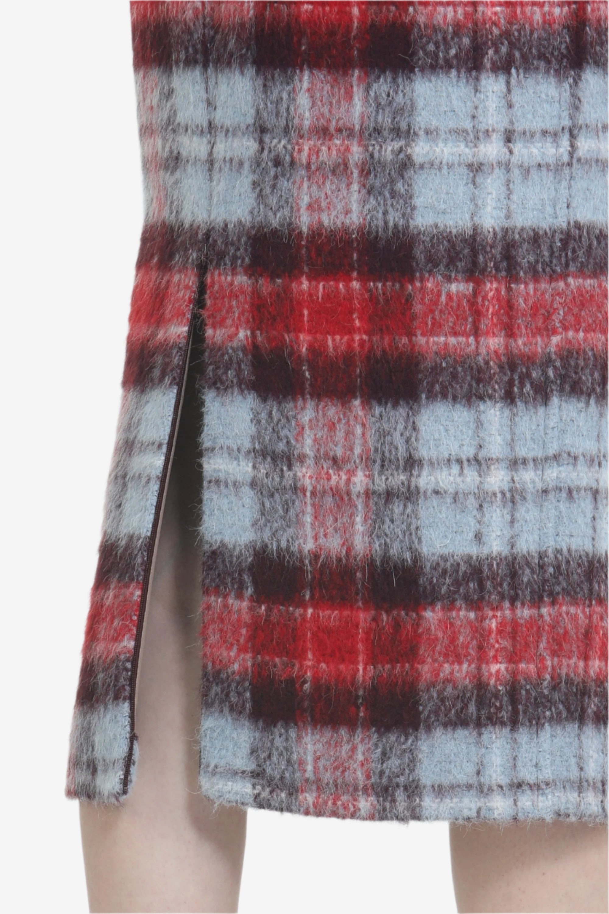 CHECKED PENCIL SKIRT - 5