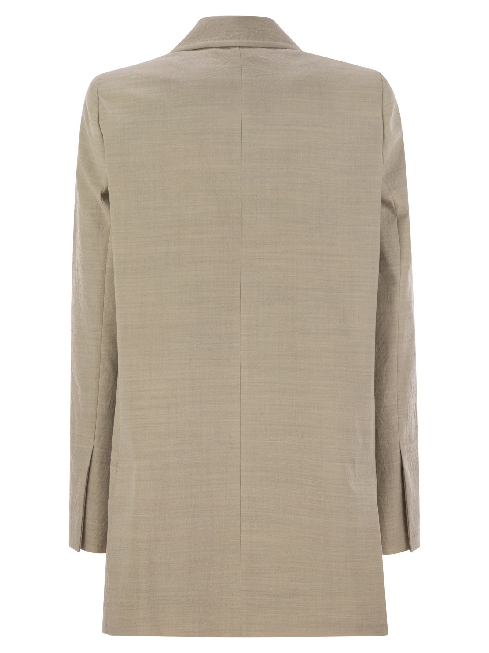 Maxmara Women Acacia1234 - Single-Breasted Wool Canvas Blazer - 2