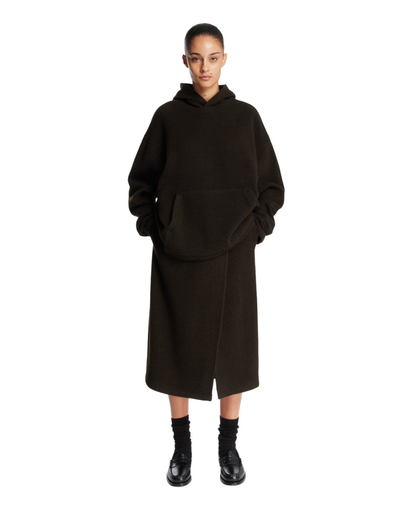 RIER Brown Wool Midi Wrap Skirt outlook