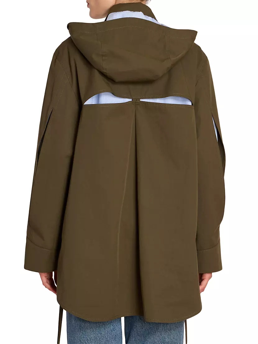 LOEWE｜HOODED MILITARY PARKA Loewe Men's Military Parka Jacket in Olive Green Loewe