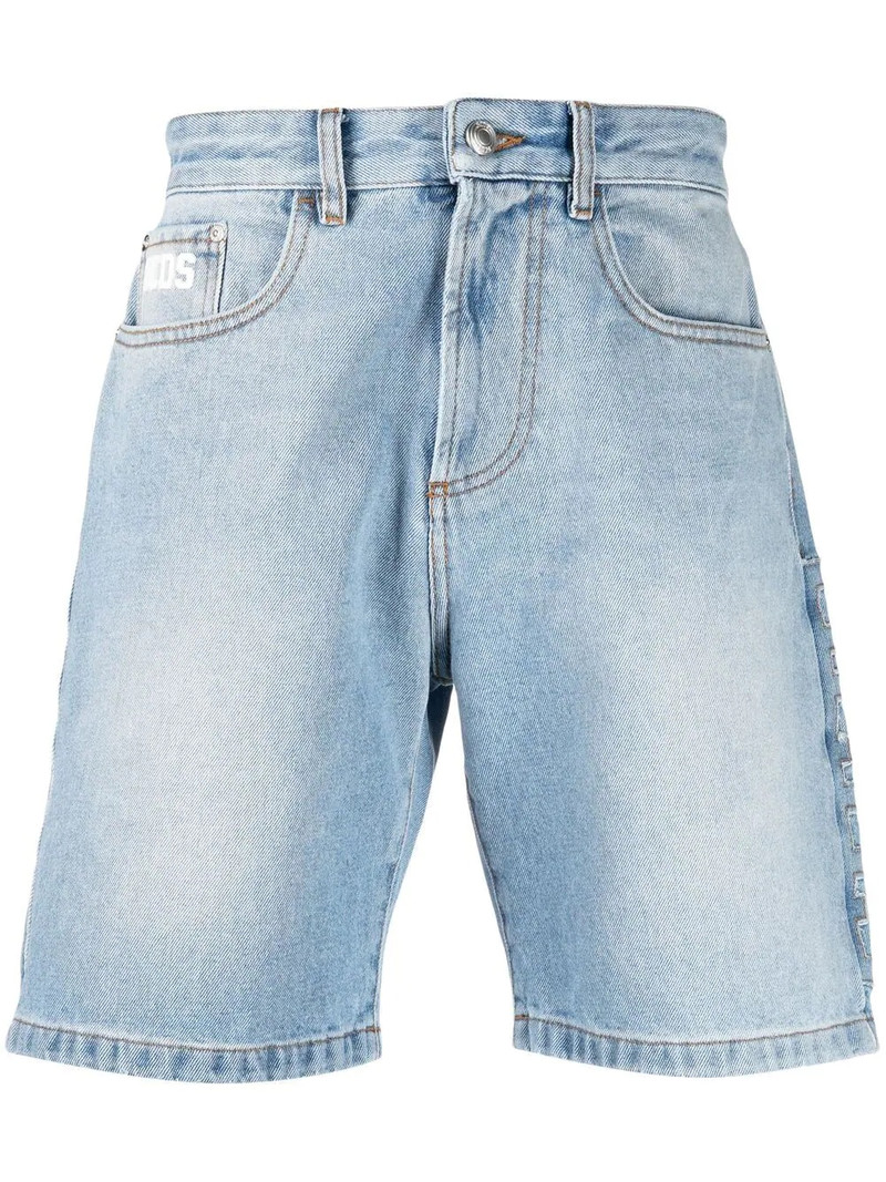 logo-patch denim shorts 1