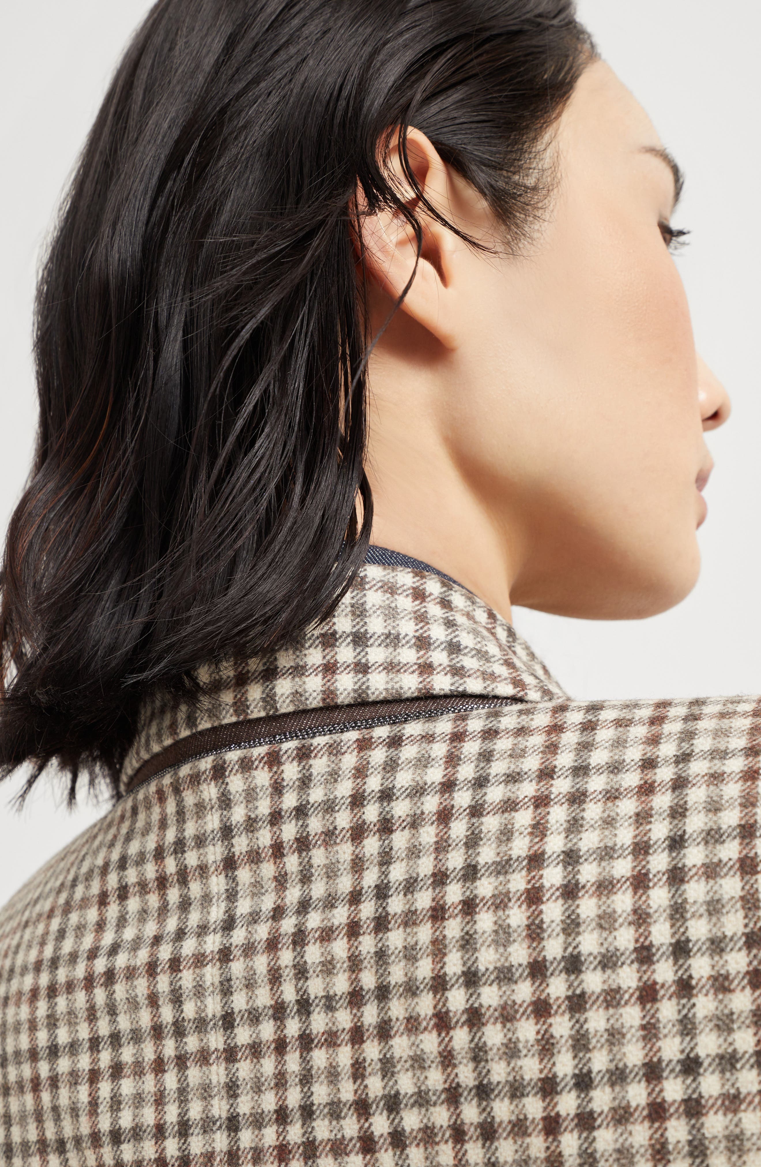 Brunello Cucinelli Flannel blazer with monili in Beige at Nordstrom - 4