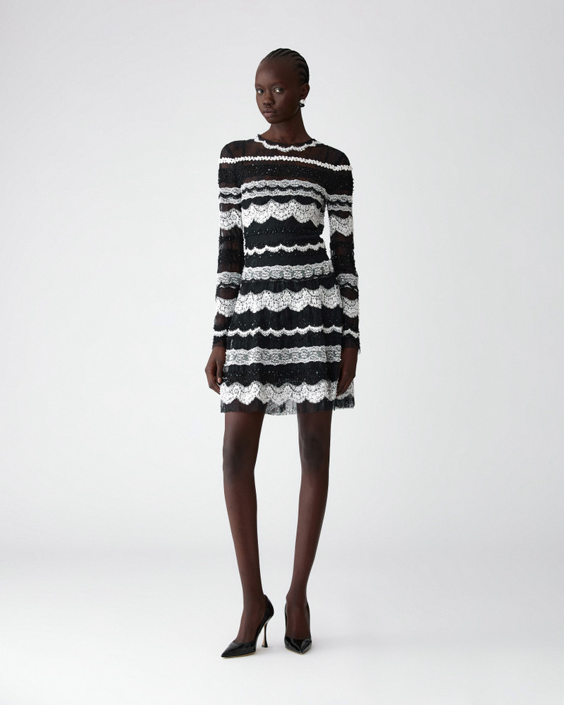 CAROLINA HERRERA Embroidered Lace Mini Dress outlook