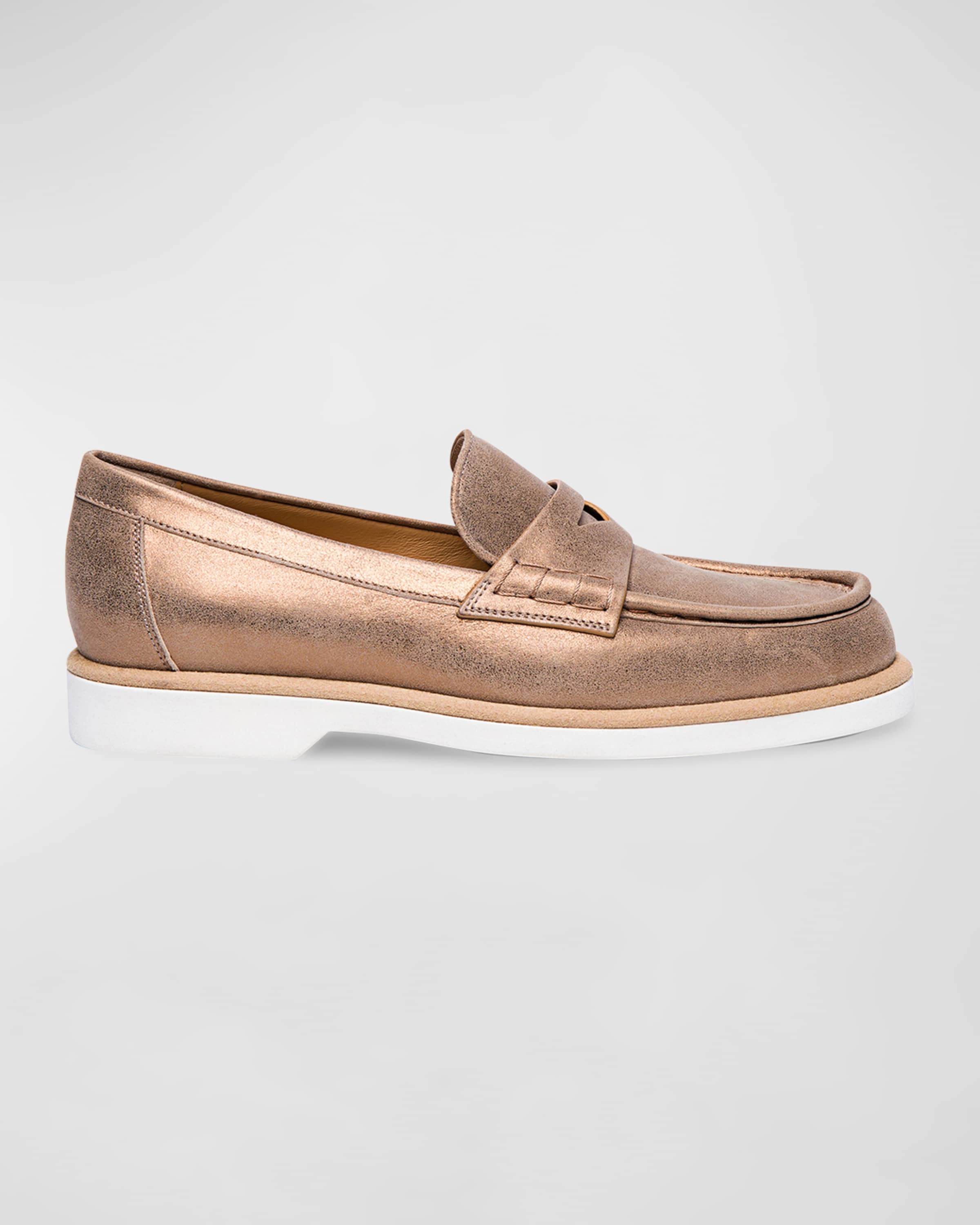 Gallery Metallic Casual Penny Loafers - 1