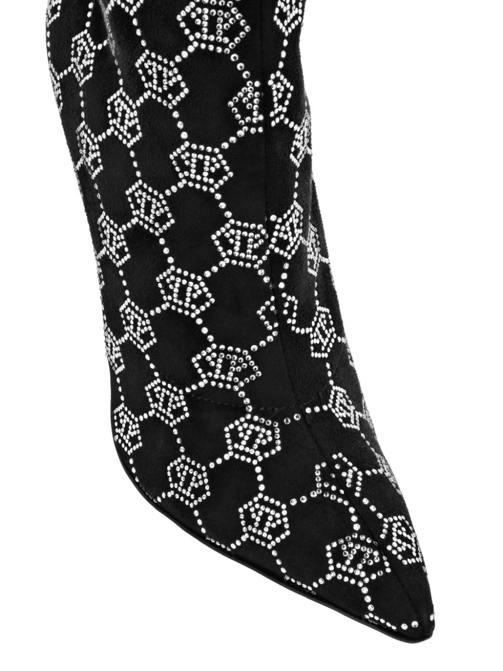 logo-rhinestone boots - 4