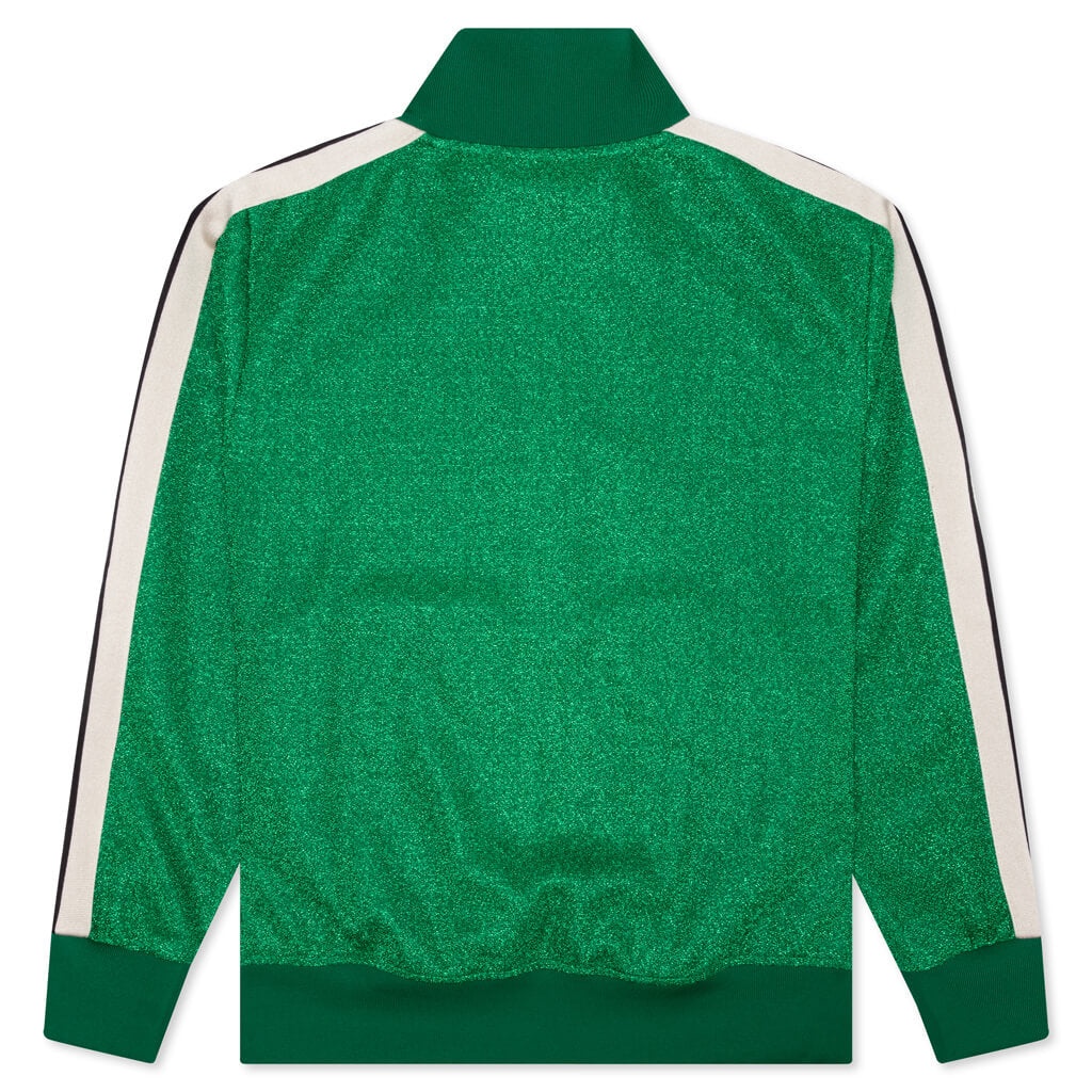 PALM ANGELS LUREX TRACK JACKET - GREEN/WHITE - 2