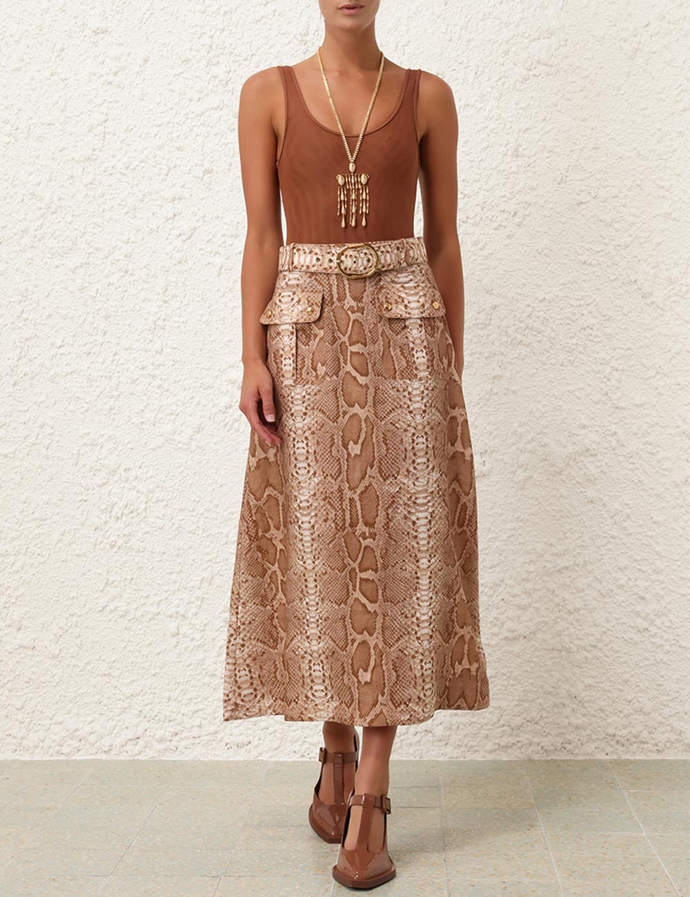 NATURA A-LINE MIDI SKIRT - 7